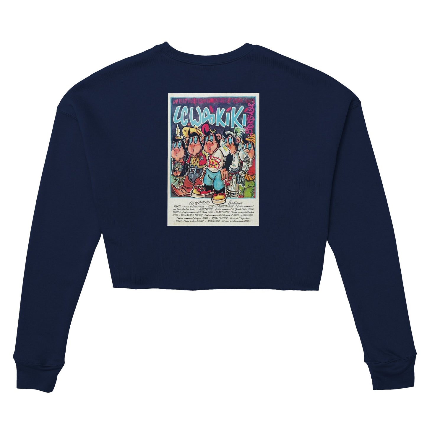 sweat waikiki gen z womens cropped sweatshirt bella canvas 7503 singe vintage y2k années 90