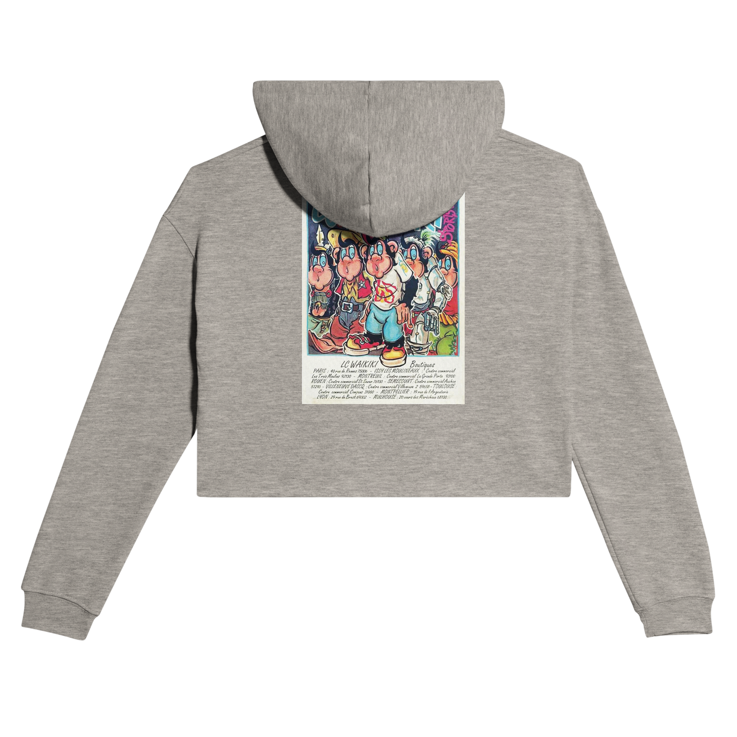 sweat waikiki gen z womens cropped hoodie bella canvas 7502 singe vintage y2k années 90