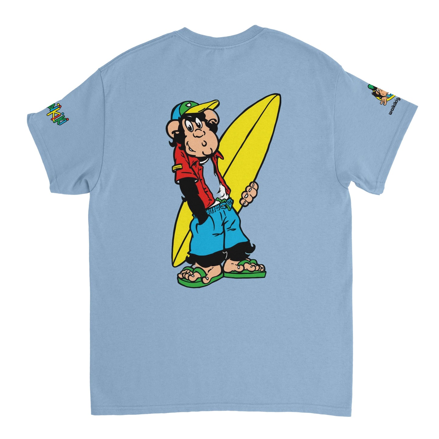 t-shirt waikiki gen z t shirt revival surfer unisexe heavyweight vintage 90s y2k logo marque dos poitrine et manches 100 coton made in france 1 singe vintage y2k années 90