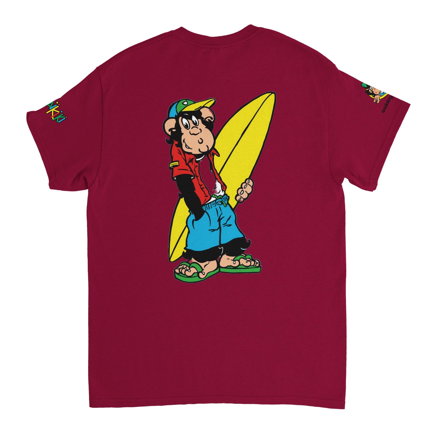 t-shirt waikiki gen z t shirt revival surfer unisexe heavyweight vintage 90s y2k logo marque dos poitrine et manches 100 coton made in france 1 singe vintage y2k années 90