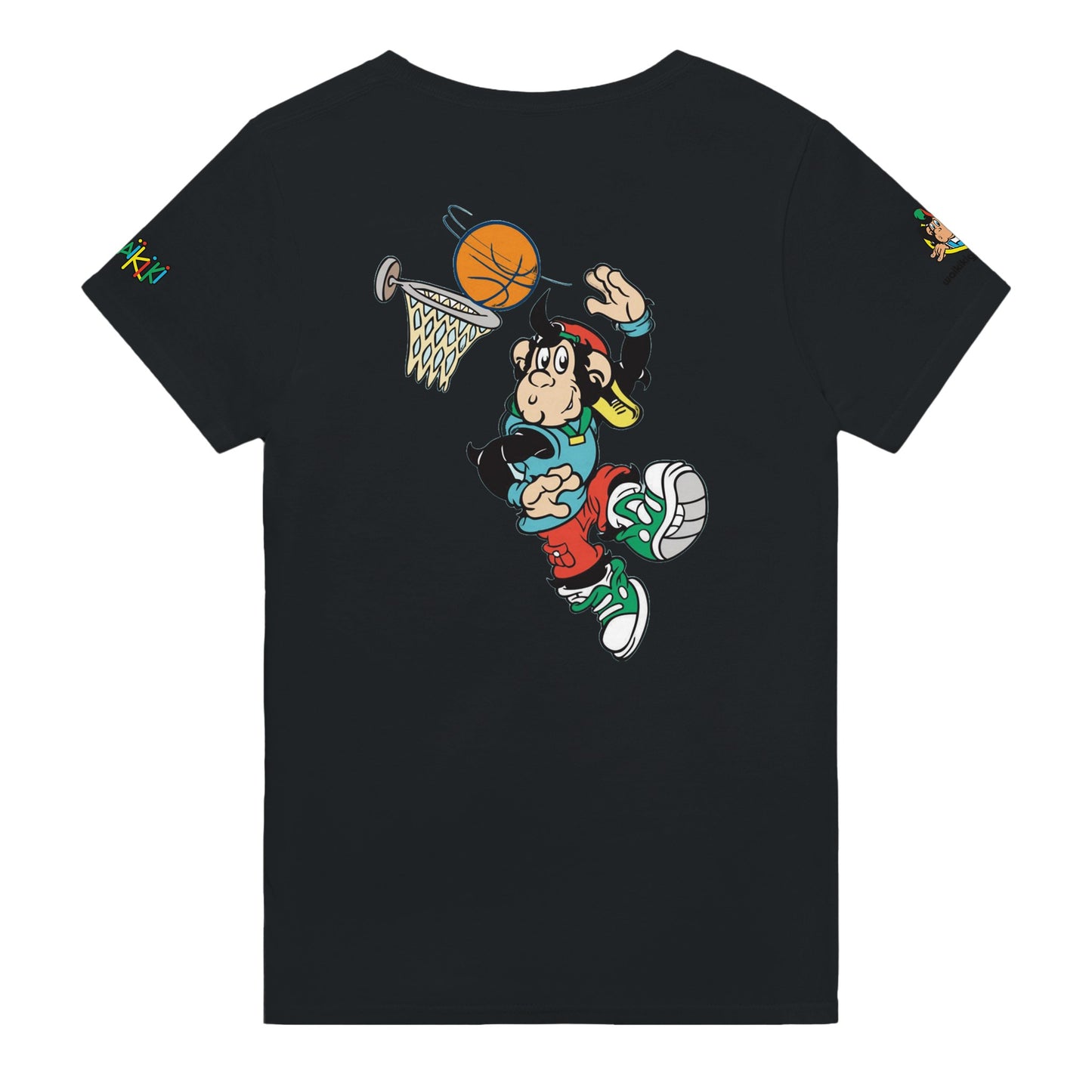 t-shirt waikiki gen z t shirt revival basketter unisexe heavyweight vintage 90s y2k logo marque dos poitrine et manches 100 coton made in france 2 singe vintage y2k années 90