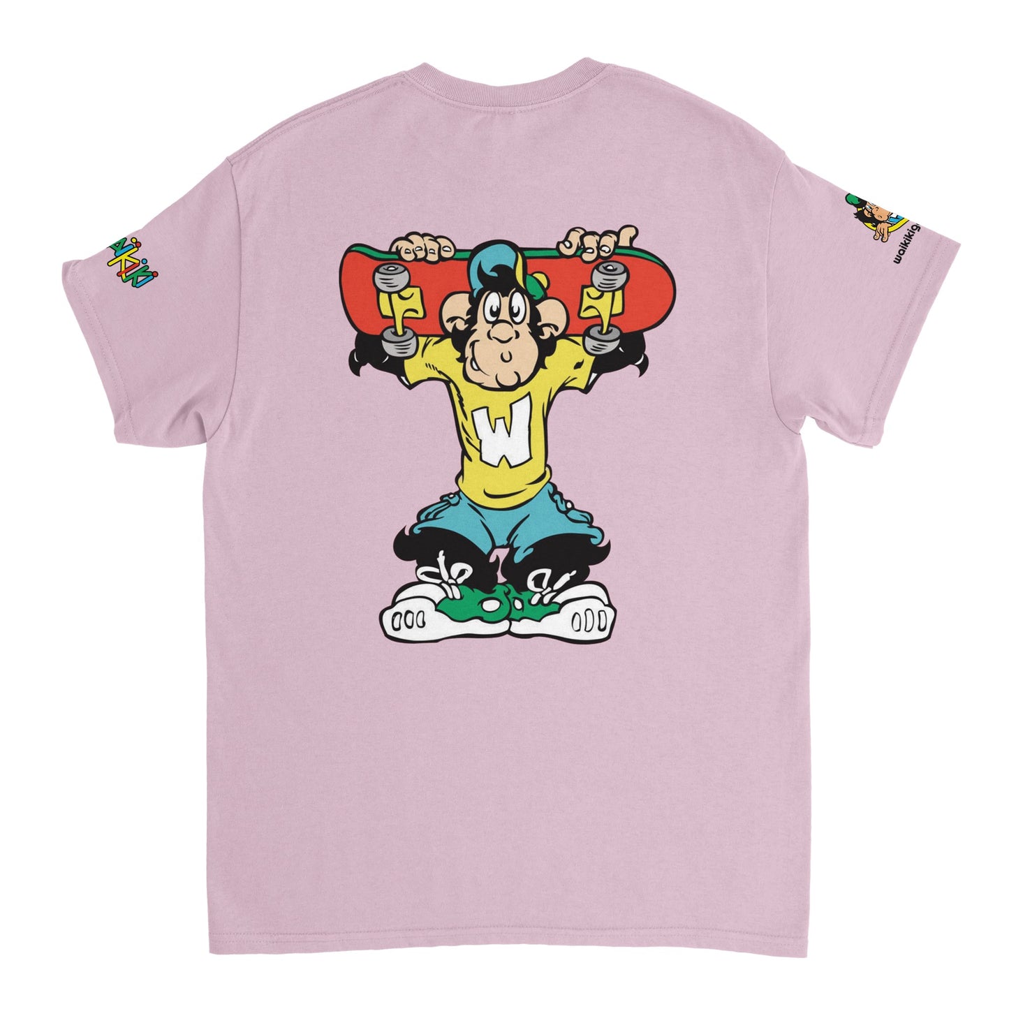 t-shirt waikiki gen z t shirt revival sk8ter unisexe heavyweight vintage 90s y2k logo marque dos poitrine et manches 100 coton made in france 1 singe vintage y2k années 90