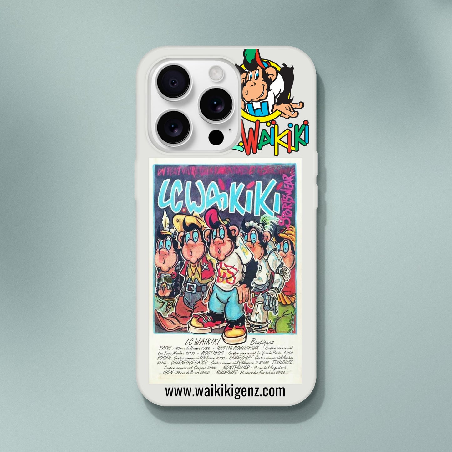 pièce waikiki gen z coque telephone flexicase singe vintage y2k années 90