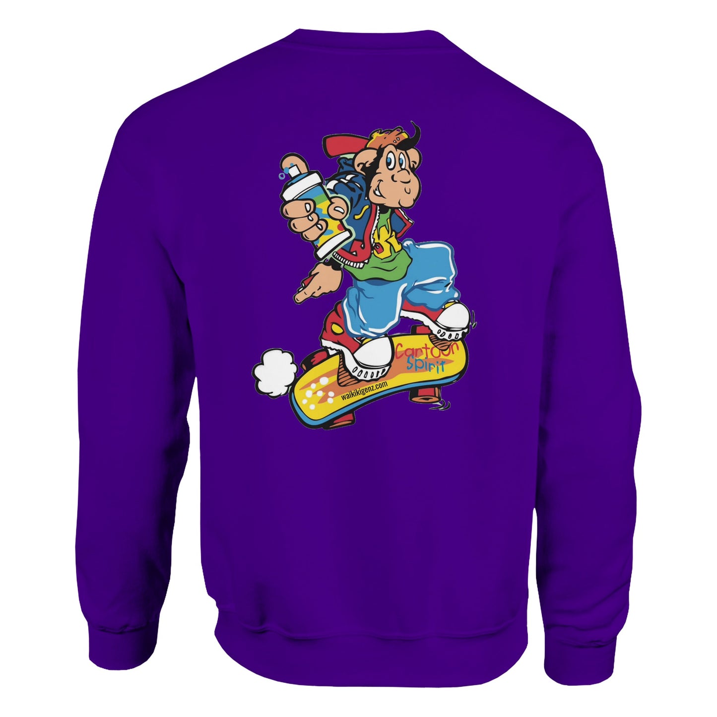 sweat waikiki gen z sweatshirt unisex logo marque poitrine et dos singe vintage y2k années 90