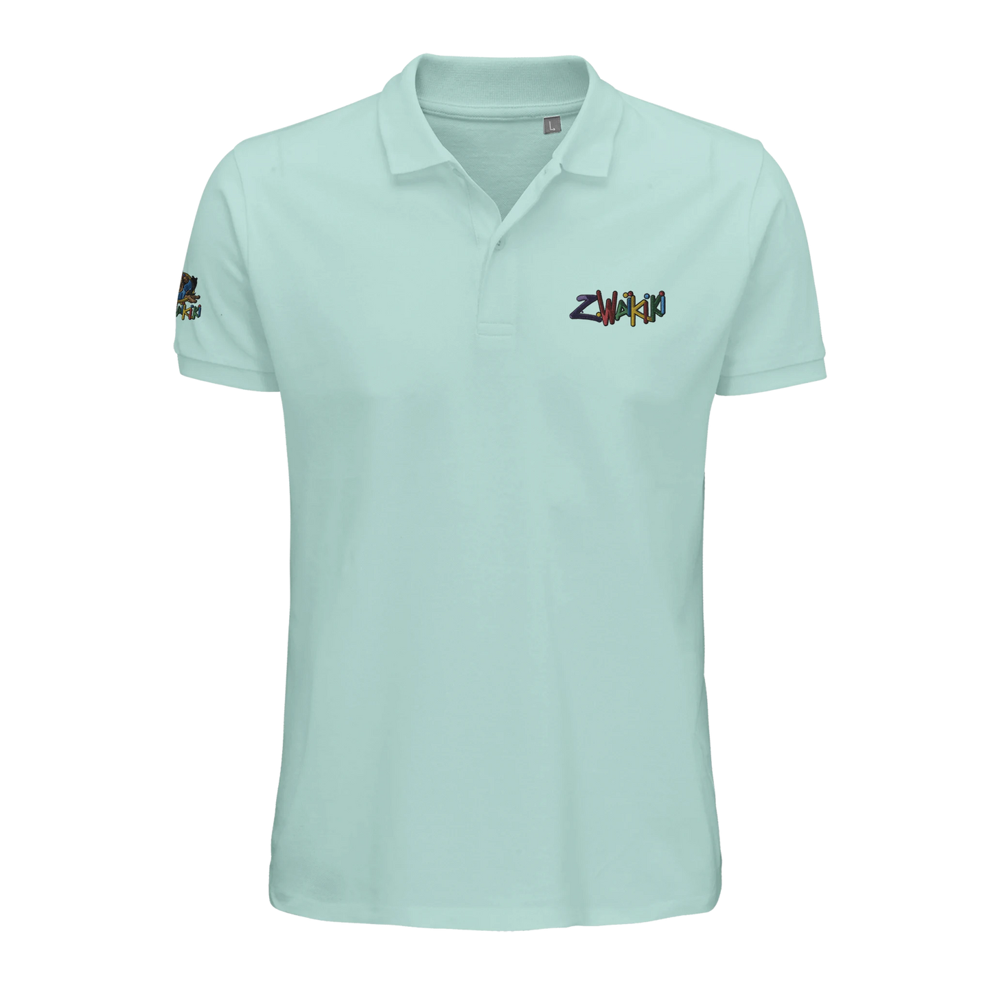 pièce waikiki gen z polo brode unisexe en coton bio vintage 90s y2k logo marque brode poitrine et manche 100 coton bio recycle made in france singe vintage y2k années 90