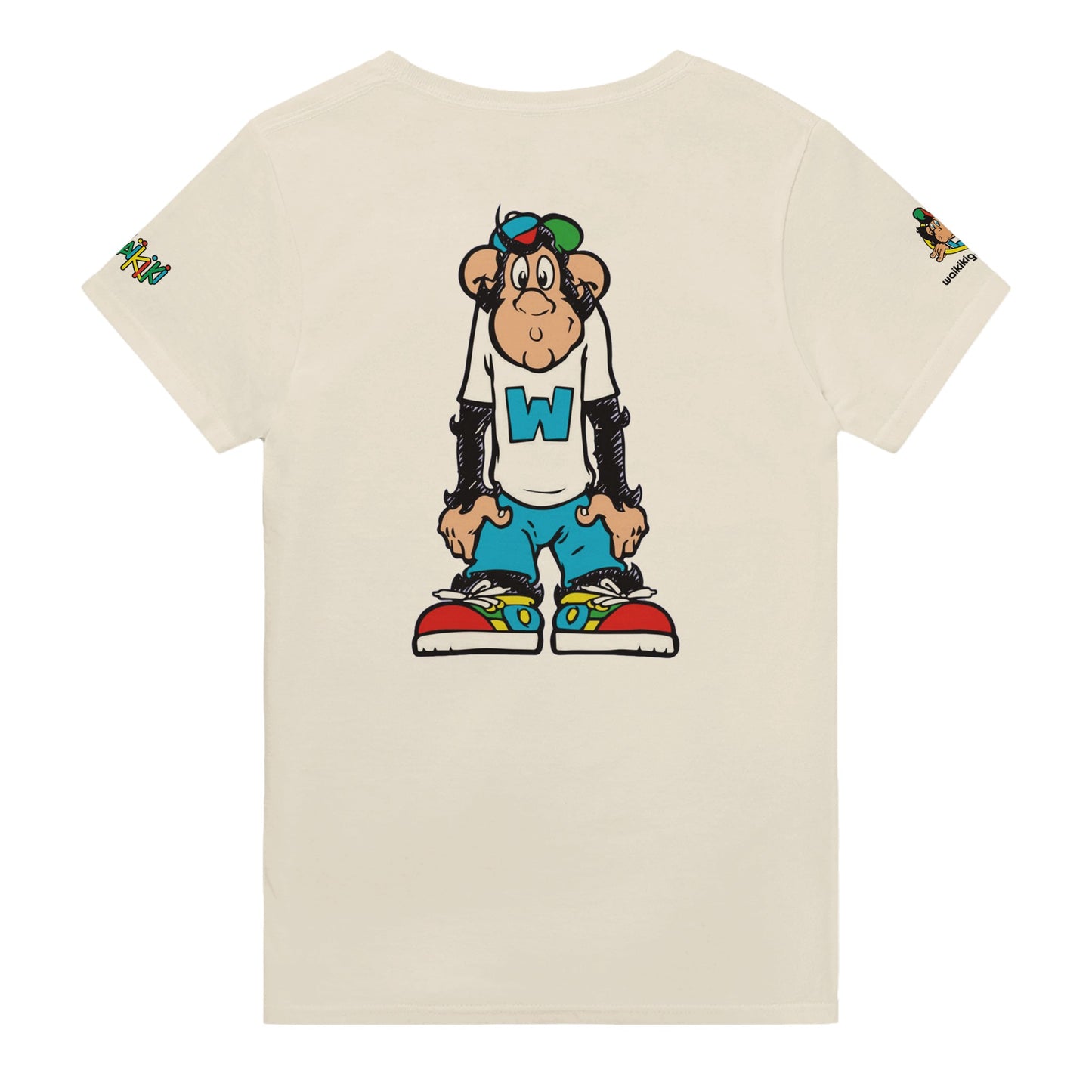 t-shirt waikiki gen z t shirt revival waiting unisexe heavyweight vintage 90s y2k logo marque dos poitrine et manches 100 coton made in france 2 singe vintage y2k années 90
