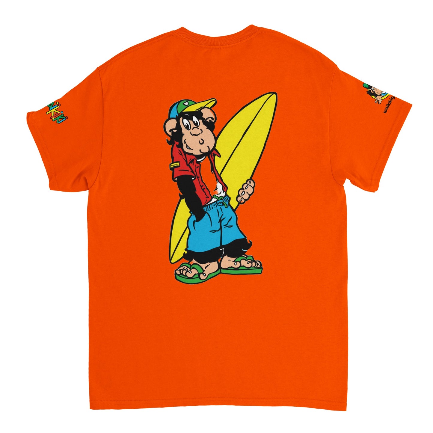 t-shirt waikiki gen z t shirt revival surfer unisexe heavyweight vintage 90s y2k logo marque dos poitrine et manches 100 coton made in france 1 singe vintage y2k années 90