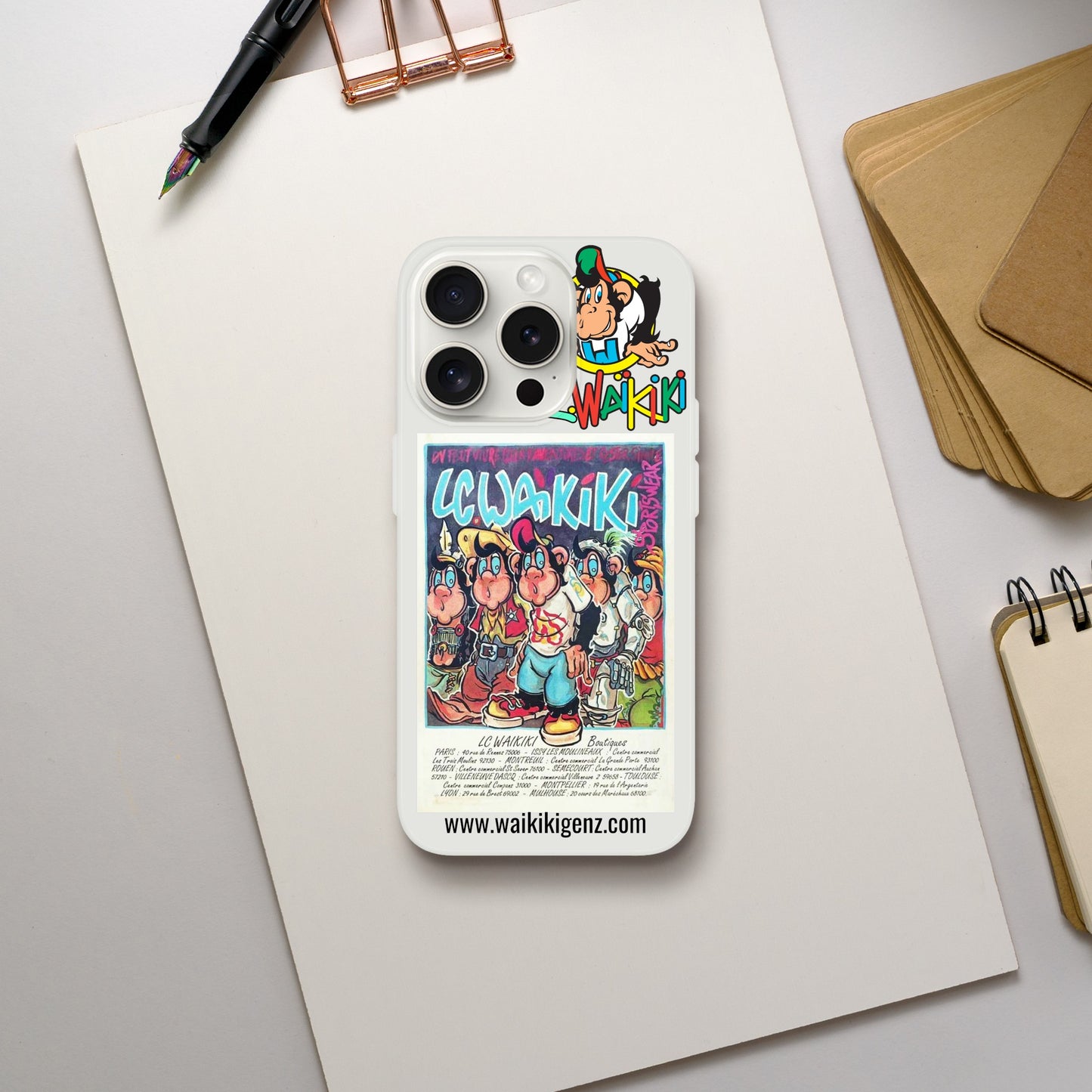 pièce waikiki gen z coque telephone flexicase singe vintage y2k années 90