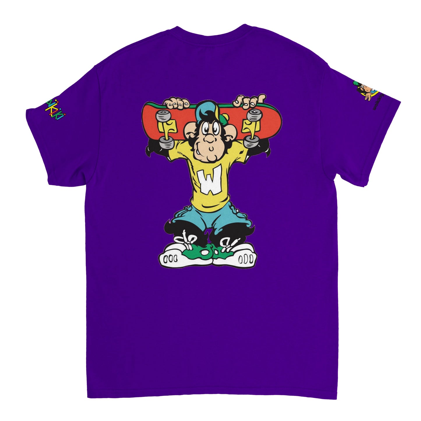 t-shirt waikiki gen z t shirt revival sk8ter unisexe heavyweight vintage 90s y2k logo marque dos poitrine et manches 100 coton made in france 1 singe vintage y2k années 90
