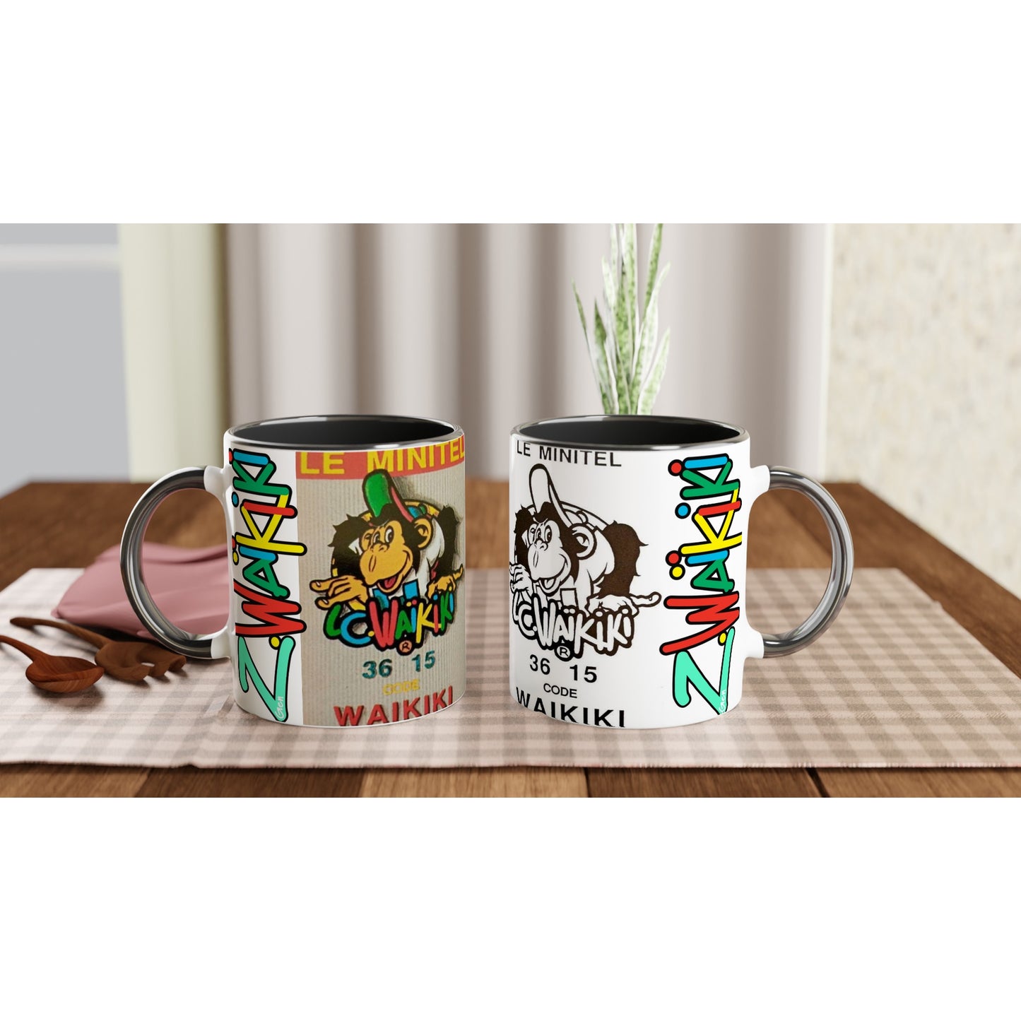 pièce waikiki gen z mug ceramique 250ml couleur interieure singe vintage y2k années 90