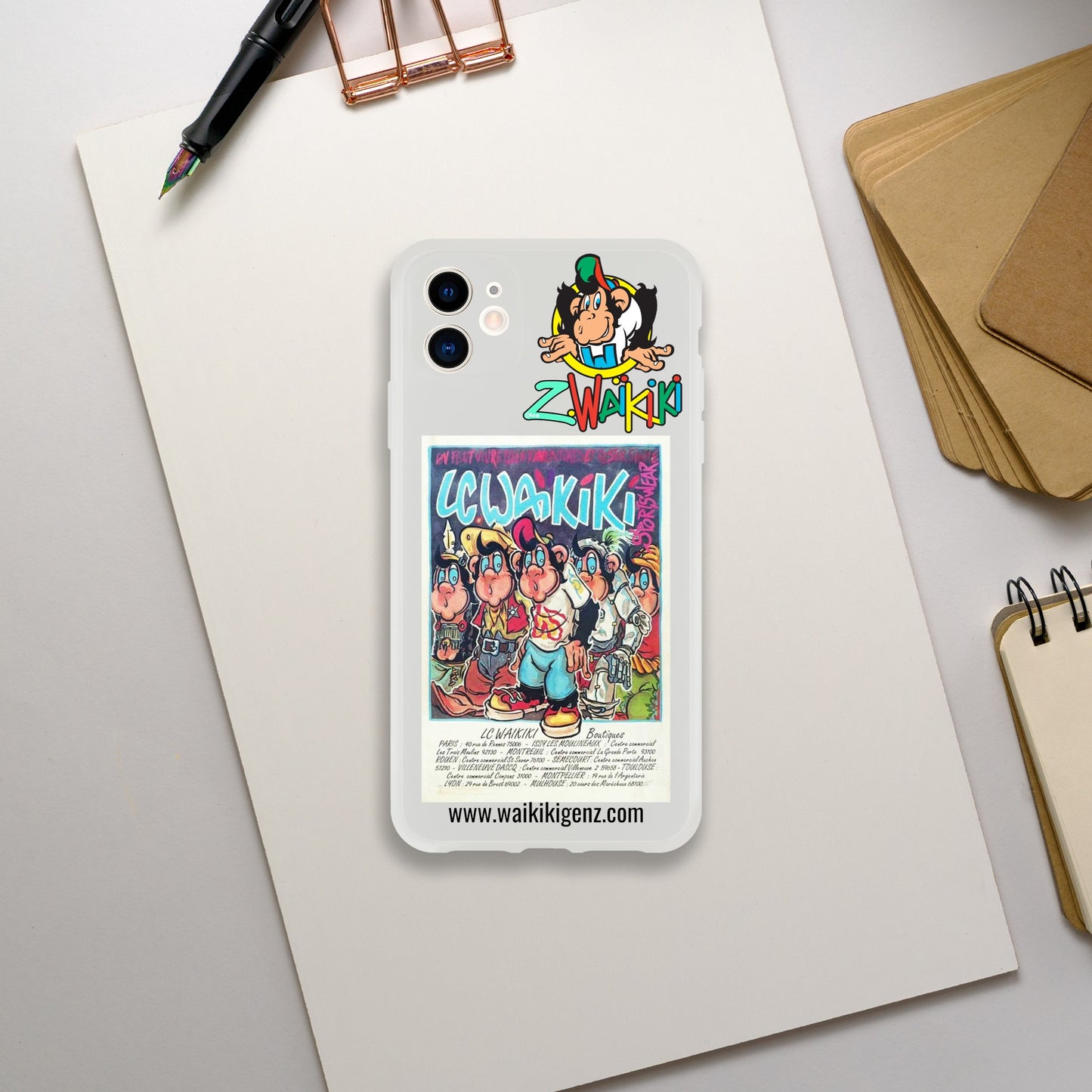 pièce waikiki gen z coque telephone flexicase singe vintage y2k années 90