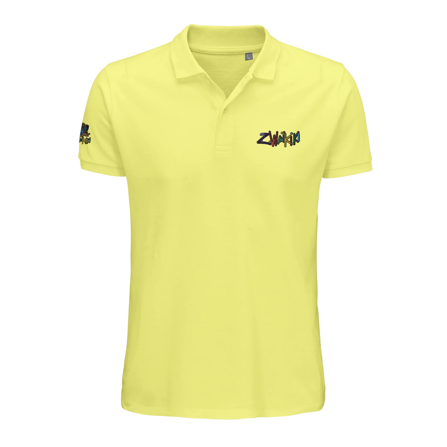 pièce waikiki gen z polo brode unisexe en coton bio vintage 90s y2k logo marque brode poitrine et manche 100 coton bio recycle made in france singe vintage y2k années 90