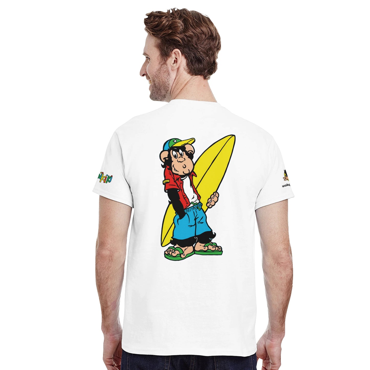 t-shirt waikiki gen z t shirt revival surfer unisexe heavyweight vintage 90s y2k logo marque dos poitrine et manches 100 coton made in france 1 singe vintage y2k années 90