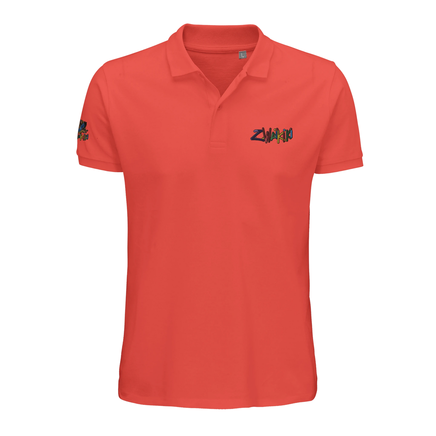 pièce waikiki gen z polo brode unisexe en coton bio vintage 90s y2k logo marque brode poitrine et manche 100 coton bio recycle made in france singe vintage y2k années 90