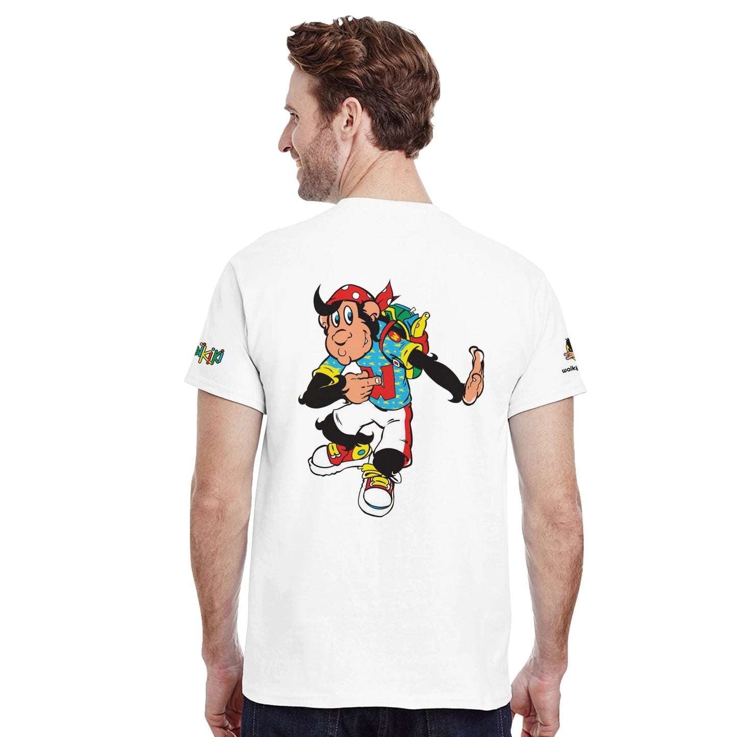 t-shirt waikiki gen z t shirt revival look at me unisexe heavyweight vintage 90s y2k logo marque dos poitrine et manches 100 coton made in france singe vintage y2k années 90