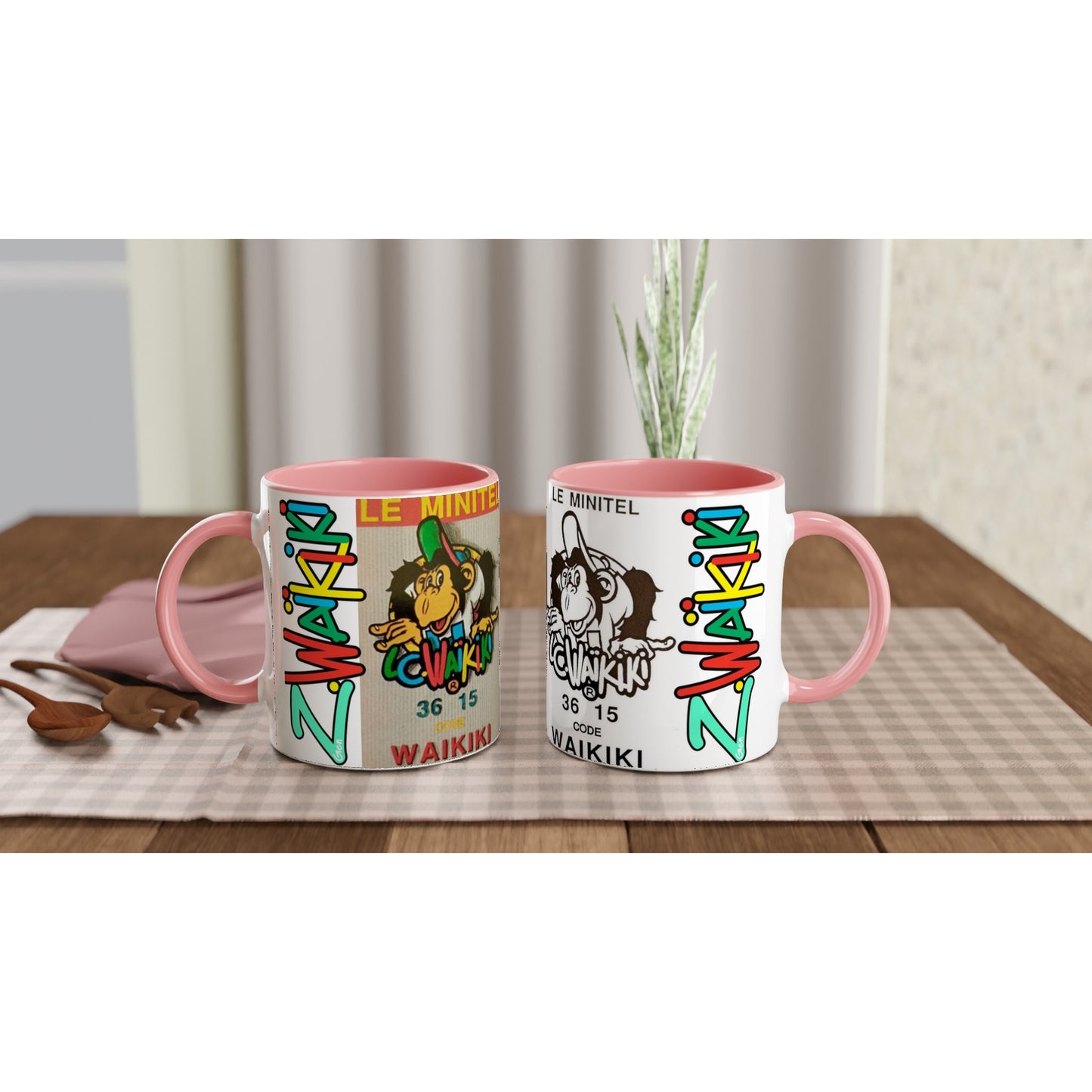 pièce waikiki gen z mug ceramique 250ml couleur interieure singe vintage y2k années 90
