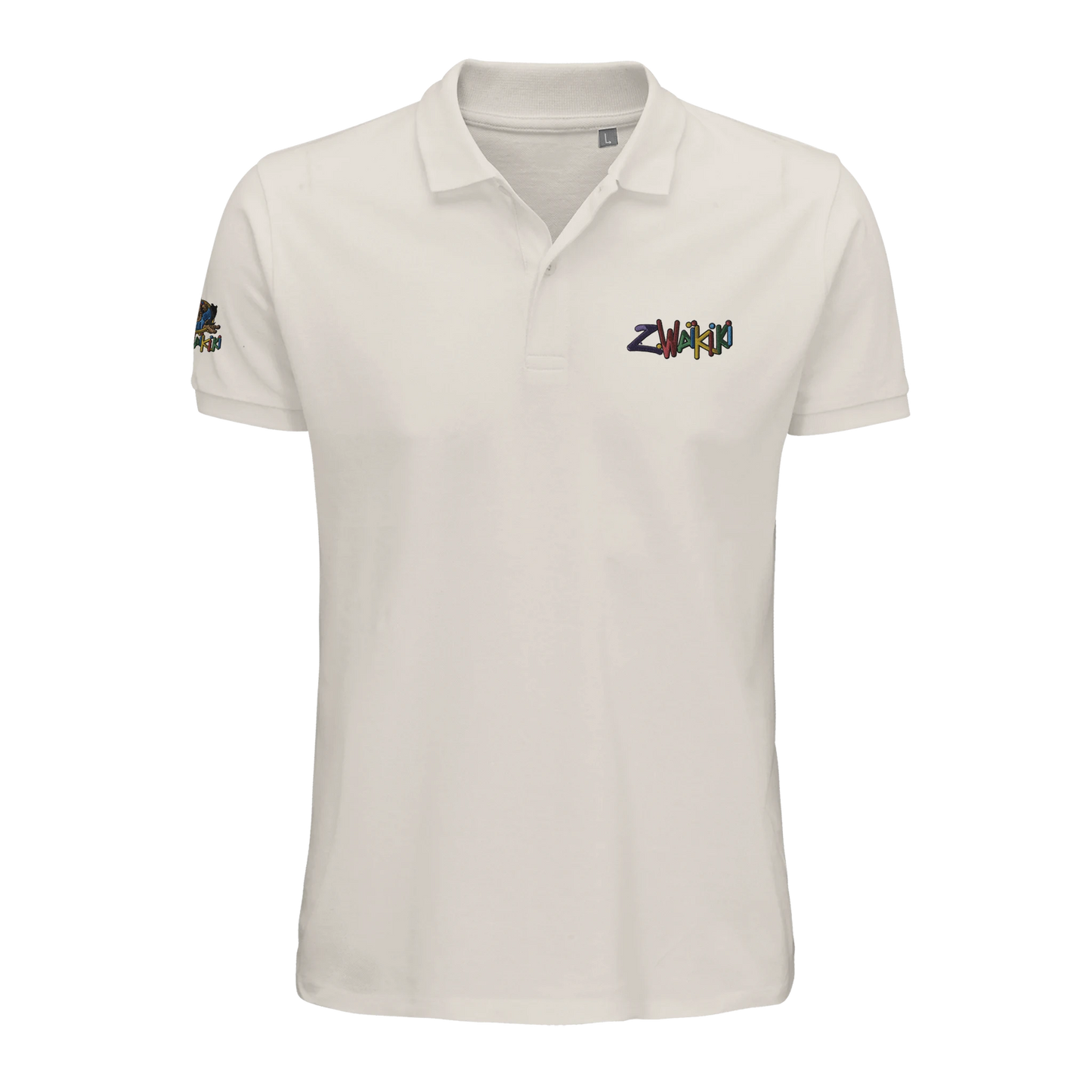 pièce waikiki gen z polo brode unisexe en coton bio vintage 90s y2k logo marque brode poitrine et manche 100 coton bio recycle made in france singe vintage y2k années 90