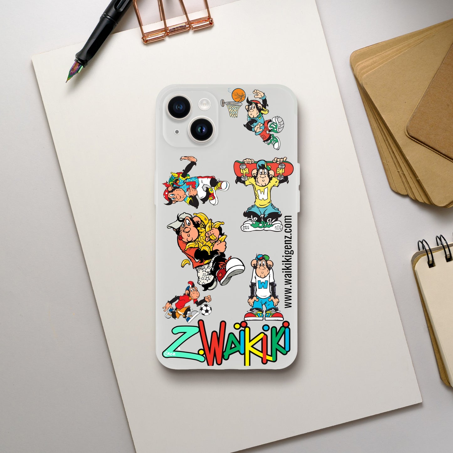 pièce waikiki gen z coque telephone flexicase singe vintage y2k années 90