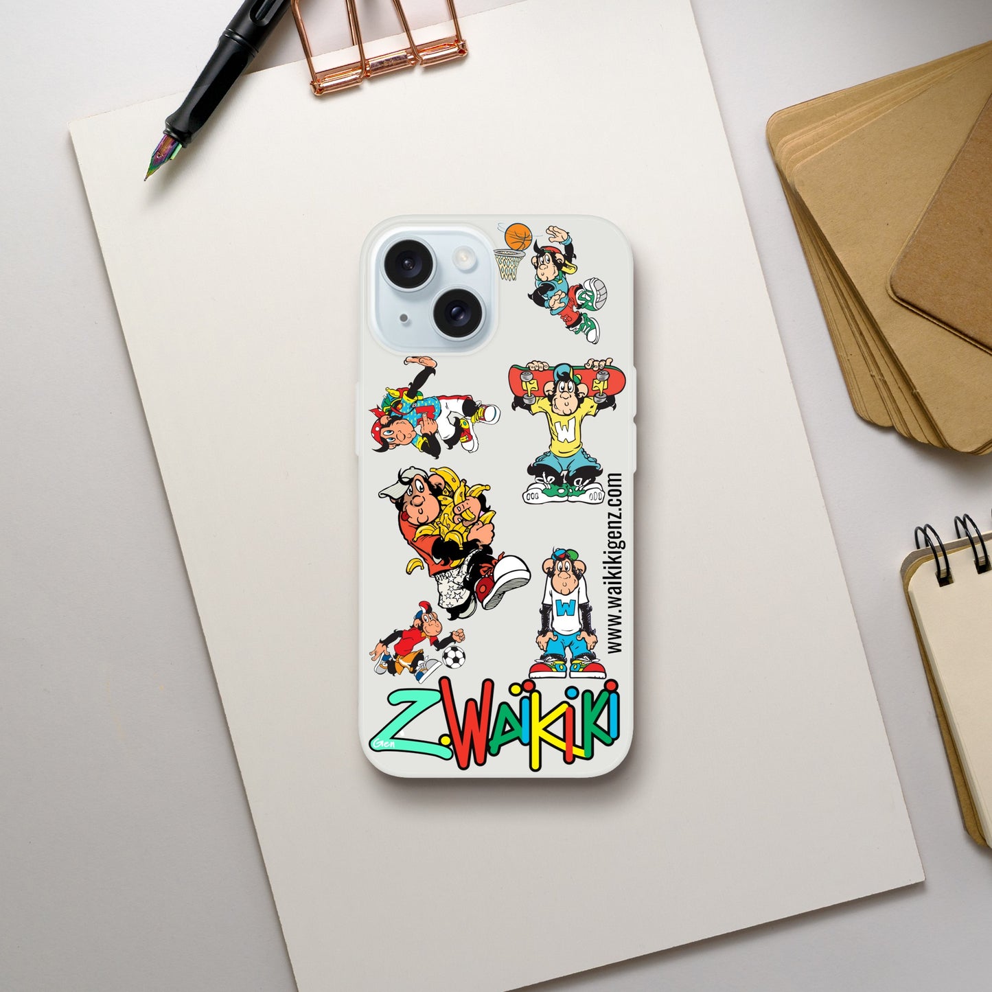 pièce waikiki gen z coque telephone flexicase singe vintage y2k années 90