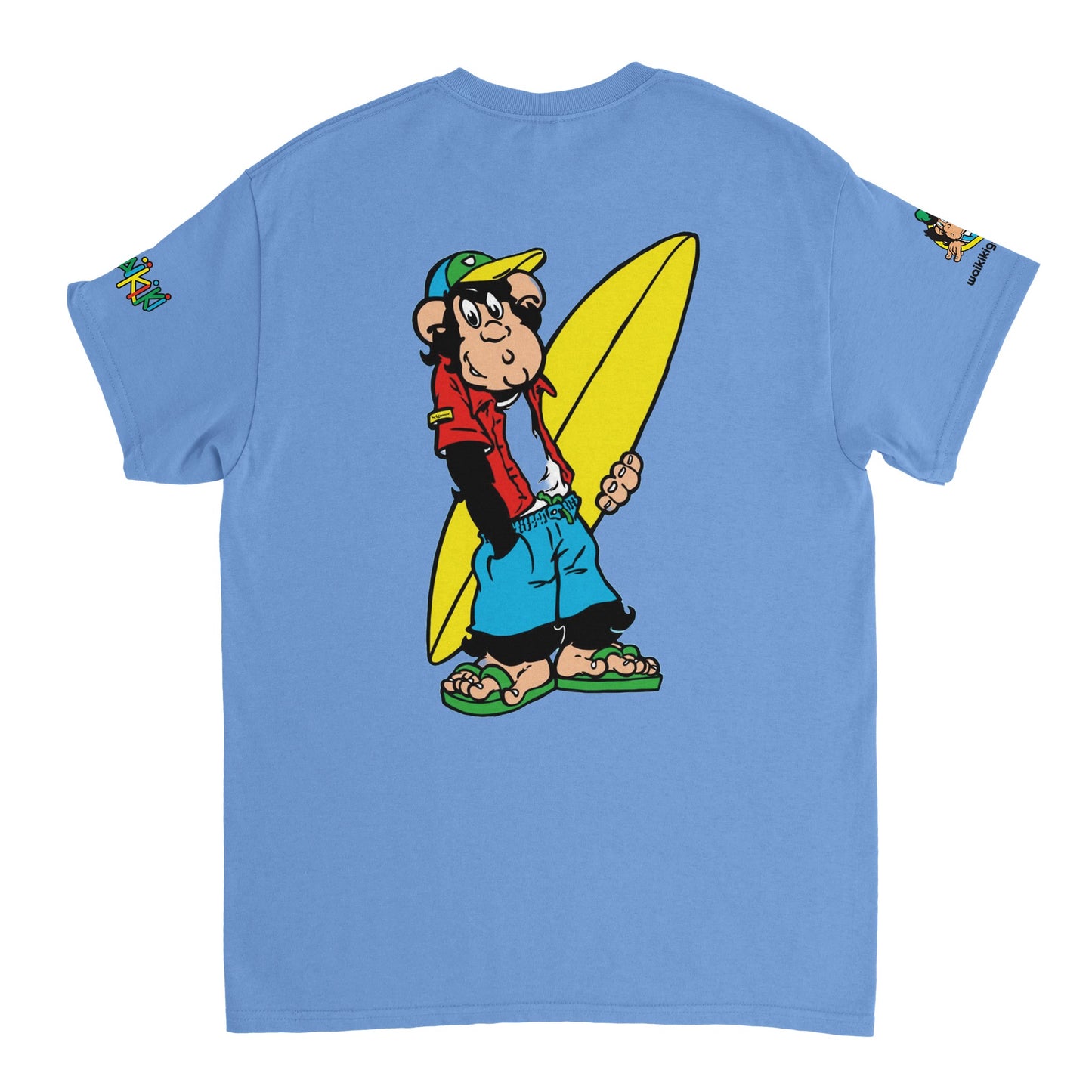 t-shirt waikiki gen z t shirt revival surfer unisexe heavyweight vintage 90s y2k logo marque dos poitrine et manches 100 coton made in france 1 singe vintage y2k années 90