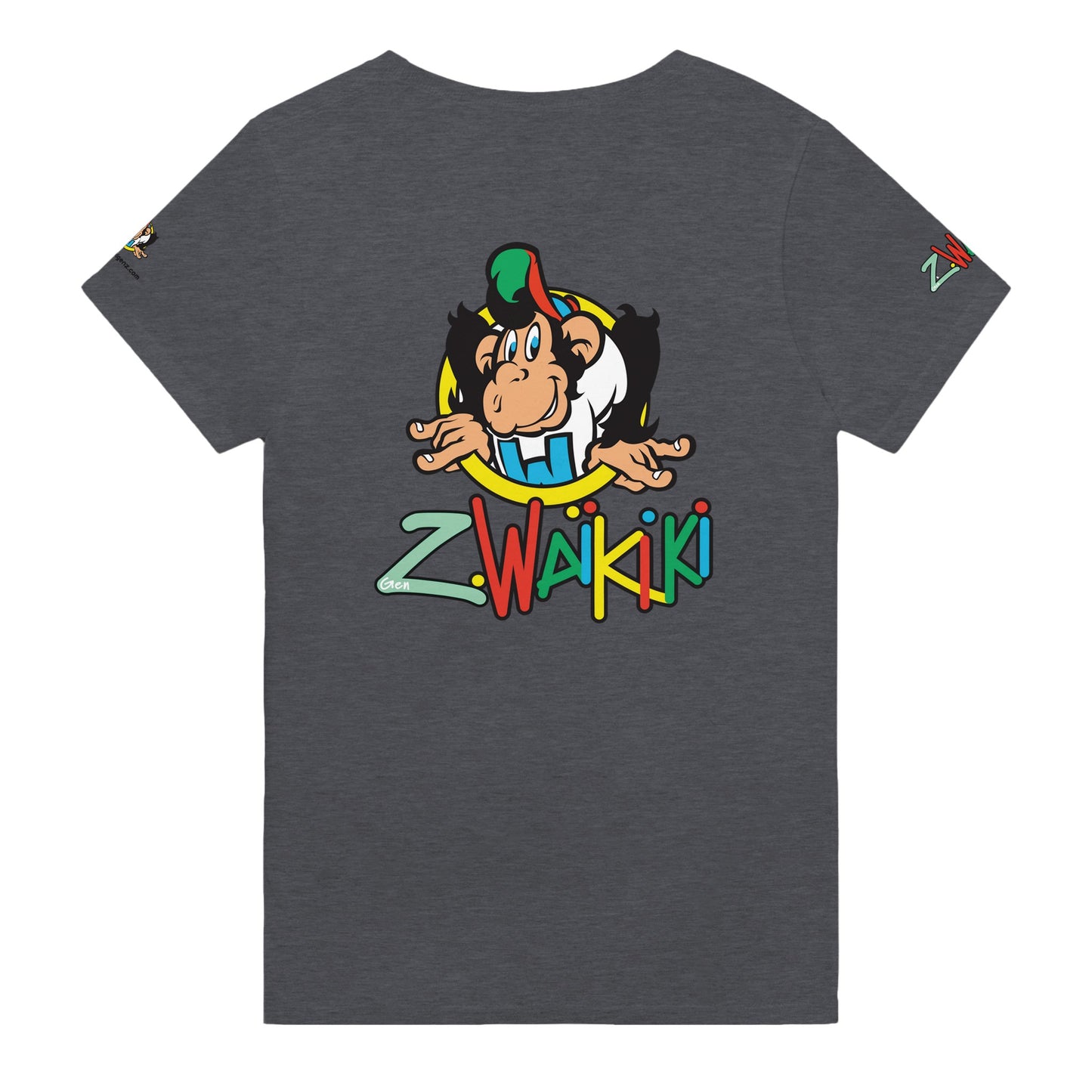 t-shirt waikiki gen z t shirt revival coupe classique vintage logo marque poitrine dos manches comme a lepoque singe vintage y2k années 90