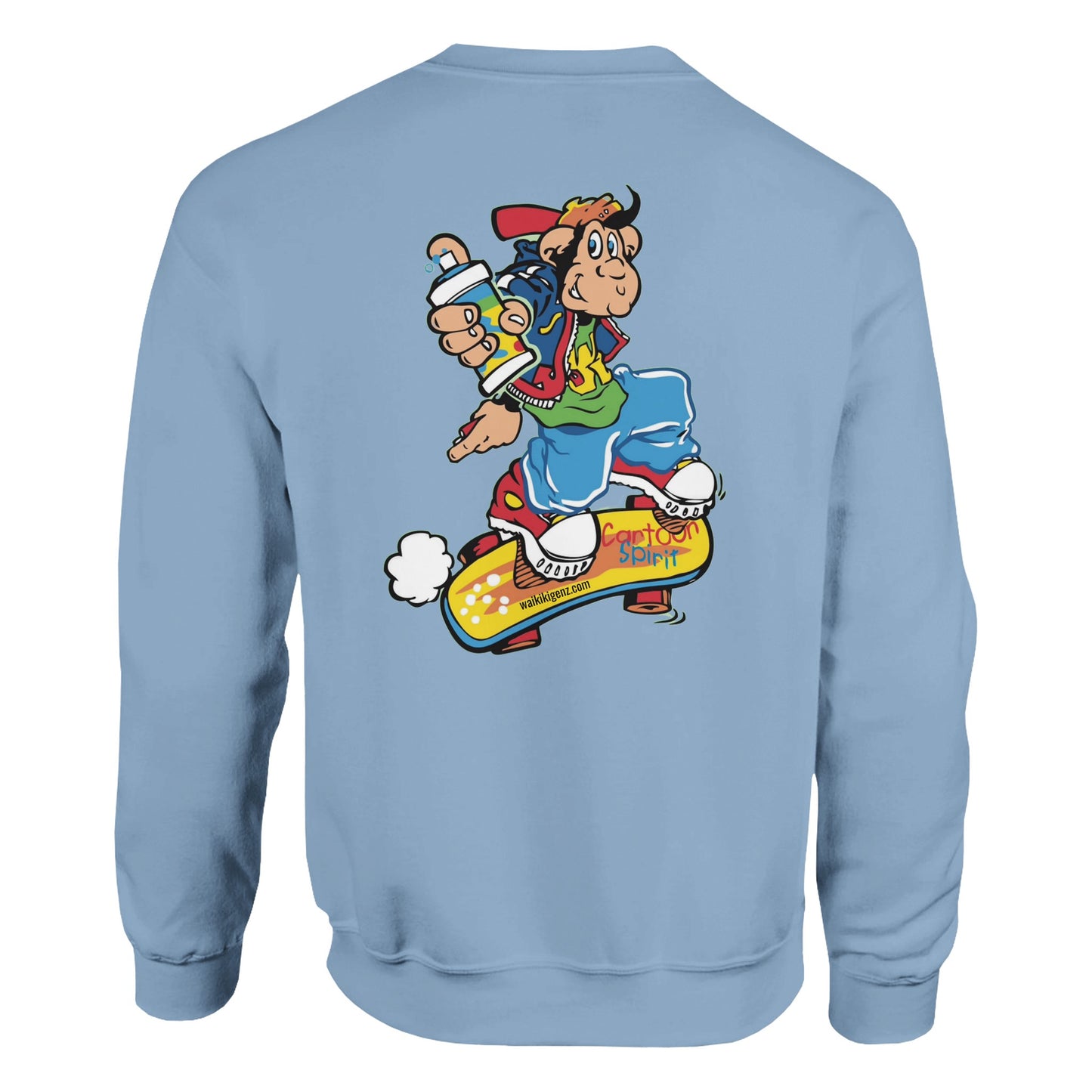 sweat waikiki gen z sweatshirt unisex logo marque poitrine et dos singe vintage y2k années 90