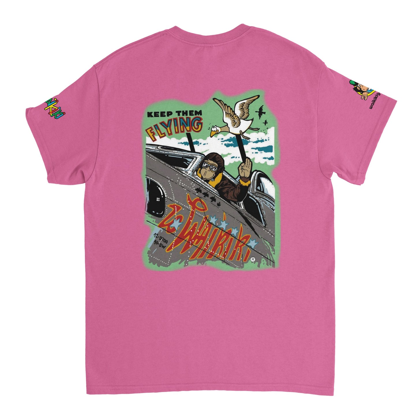 t-shirt waikiki gen z t shirt revival top gun unisexe heavyweight vintage 90s y2k logo marque dos poitrine et manches 100 coton made in france singe vintage y2k années 90