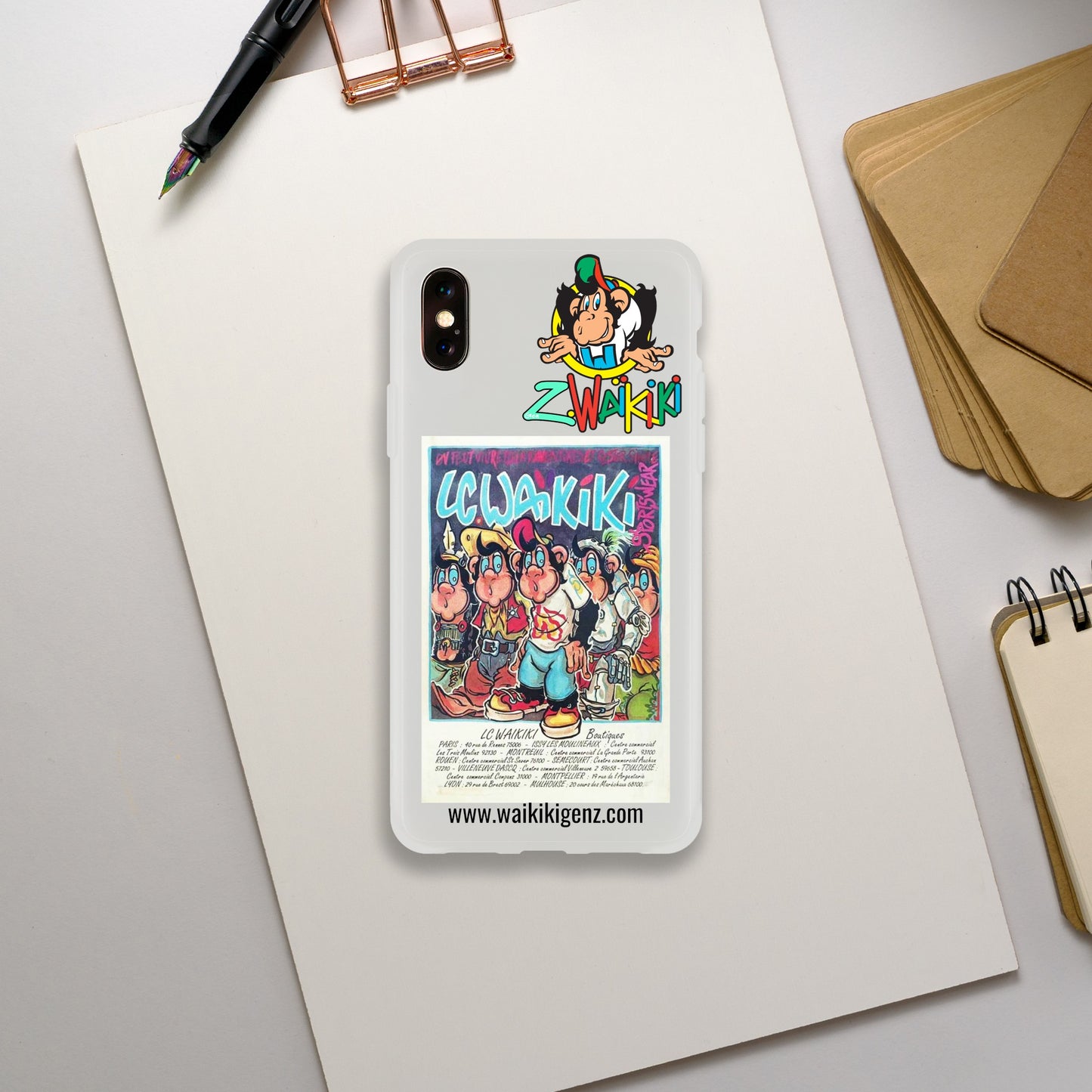 pièce waikiki gen z coque telephone flexicase singe vintage y2k années 90