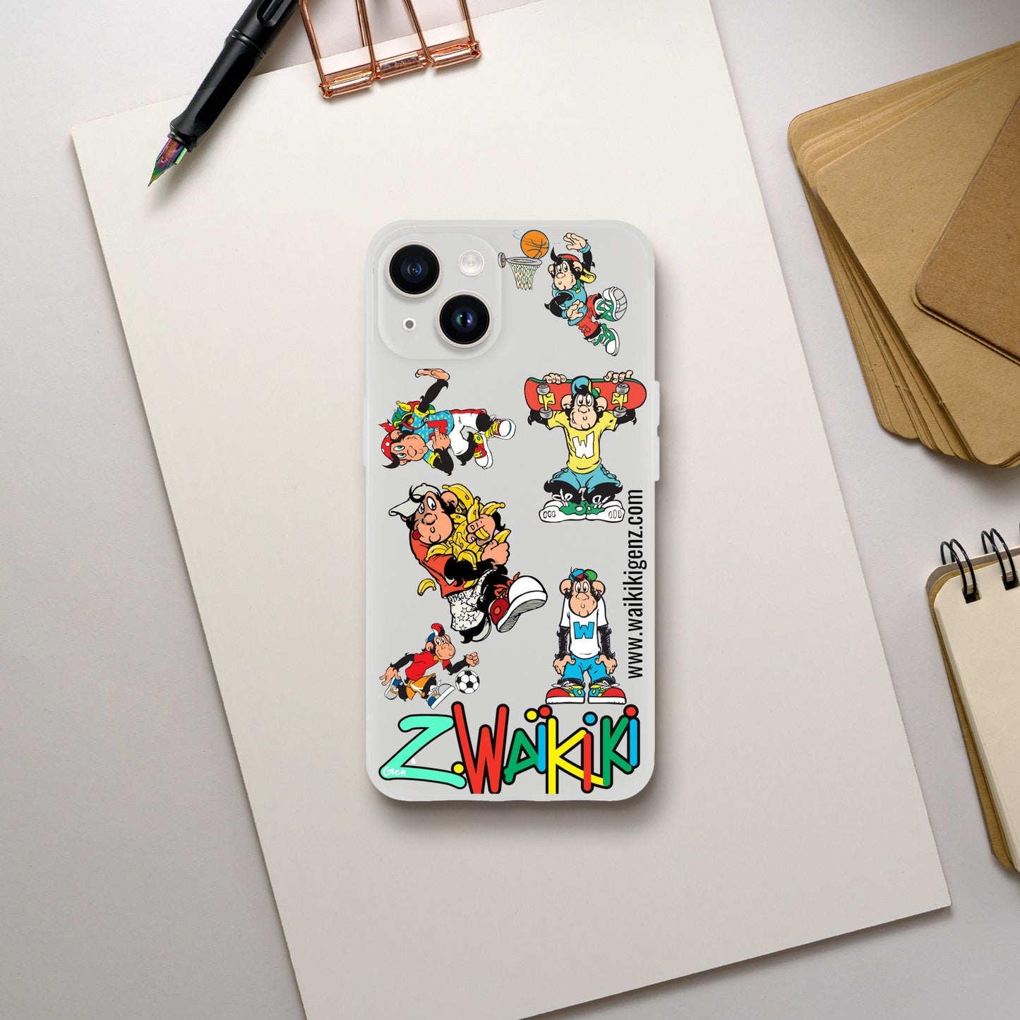 pièce waikiki gen z coque telephone flexicase singe vintage y2k années 90