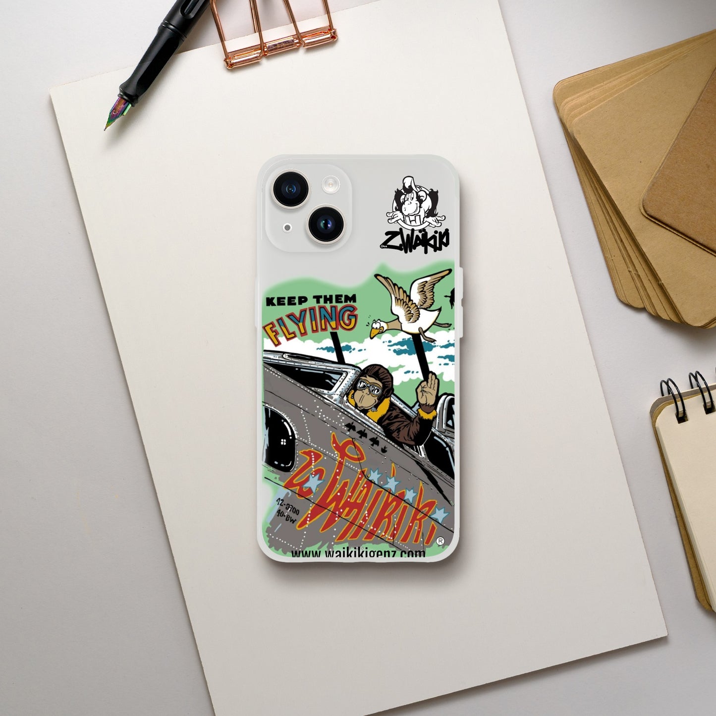 pièce waikiki gen z coque telephone flexicase singe vintage y2k années 90