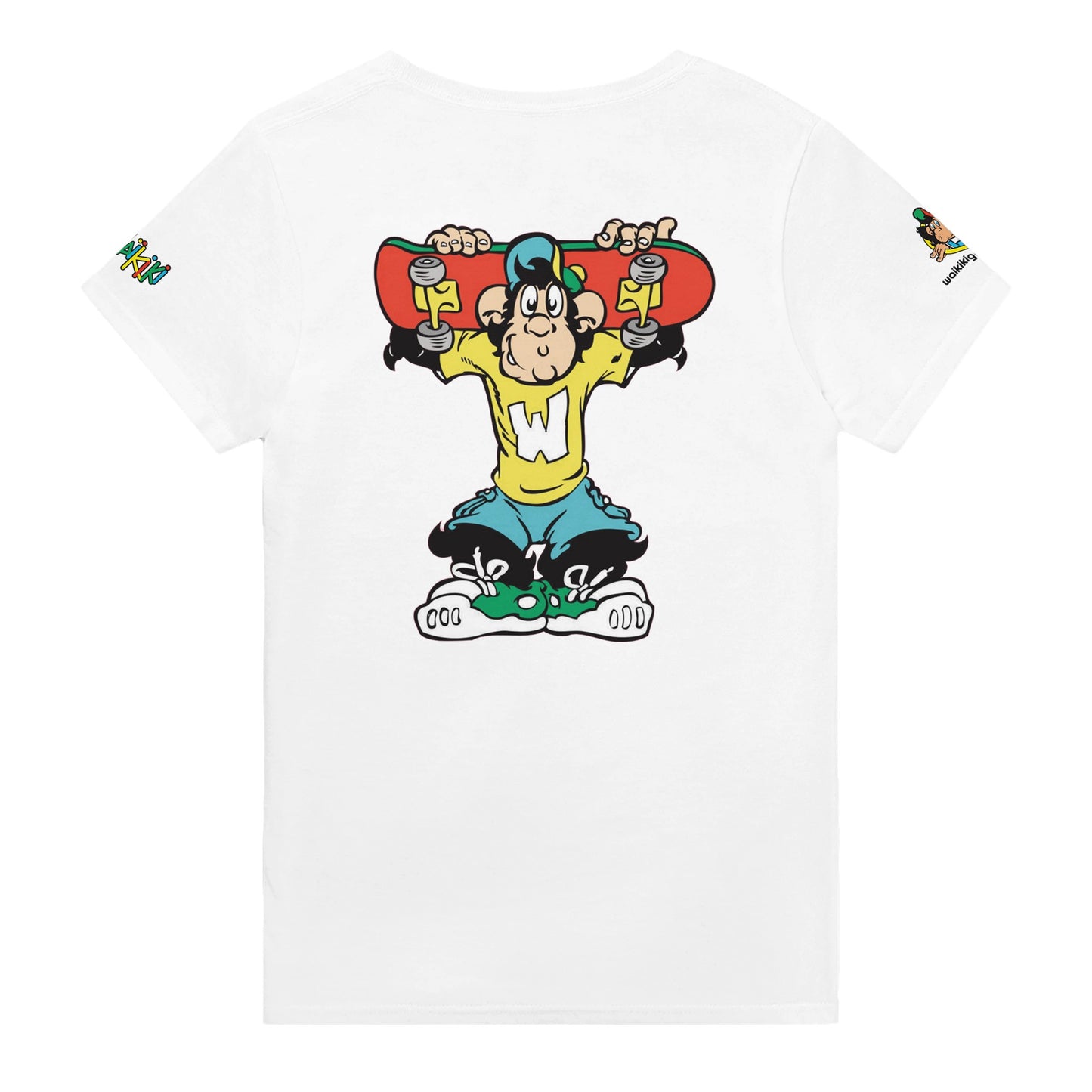 t-shirt waikiki gen z t shirt revival sk8ter unisexe heavyweight vintage 90s y2k logo marque dos poitrine et manches 100 coton made in france 1 singe vintage y2k années 90