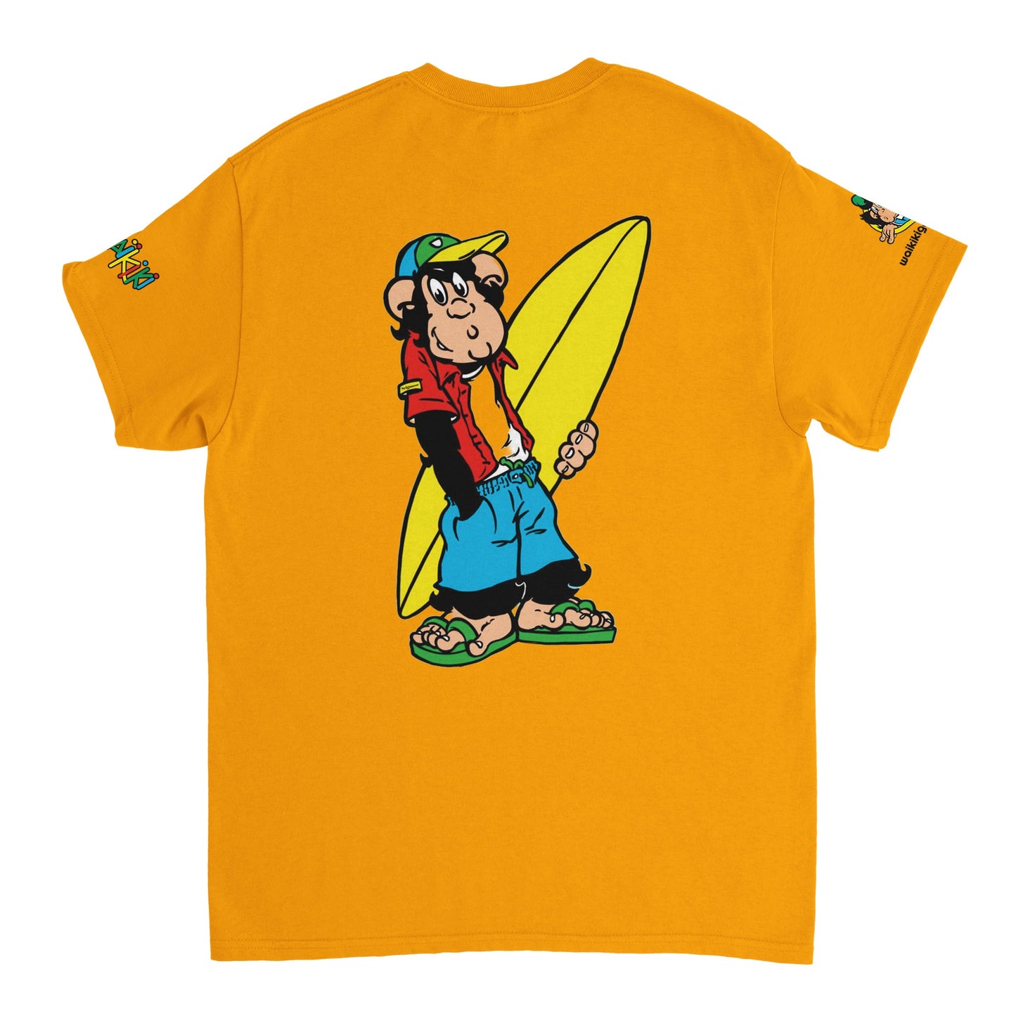 t-shirt waikiki gen z t shirt revival surfer unisexe heavyweight vintage 90s y2k logo marque dos poitrine et manches 100 coton made in france 1 singe vintage y2k années 90