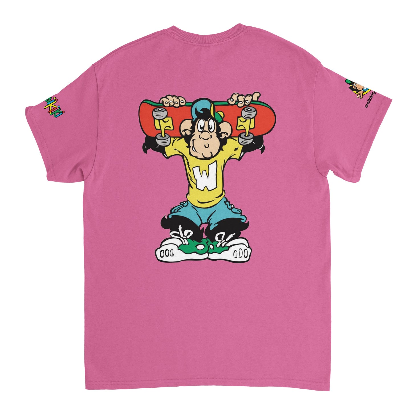 t-shirt waikiki gen z t shirt revival sk8ter unisexe heavyweight vintage 90s y2k logo marque dos poitrine et manches 100 coton made in france 1 singe vintage y2k années 90