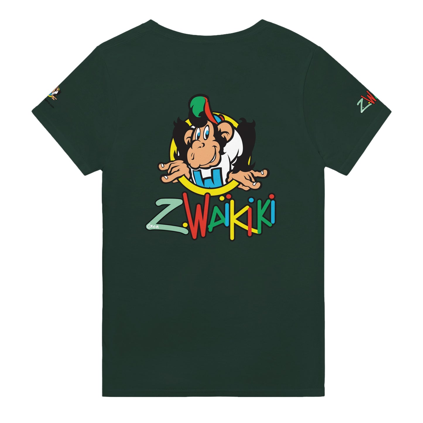 t-shirt waikiki gen z t shirt revival coupe classique vintage logo marque poitrine dos manches comme a lepoque singe vintage y2k années 90