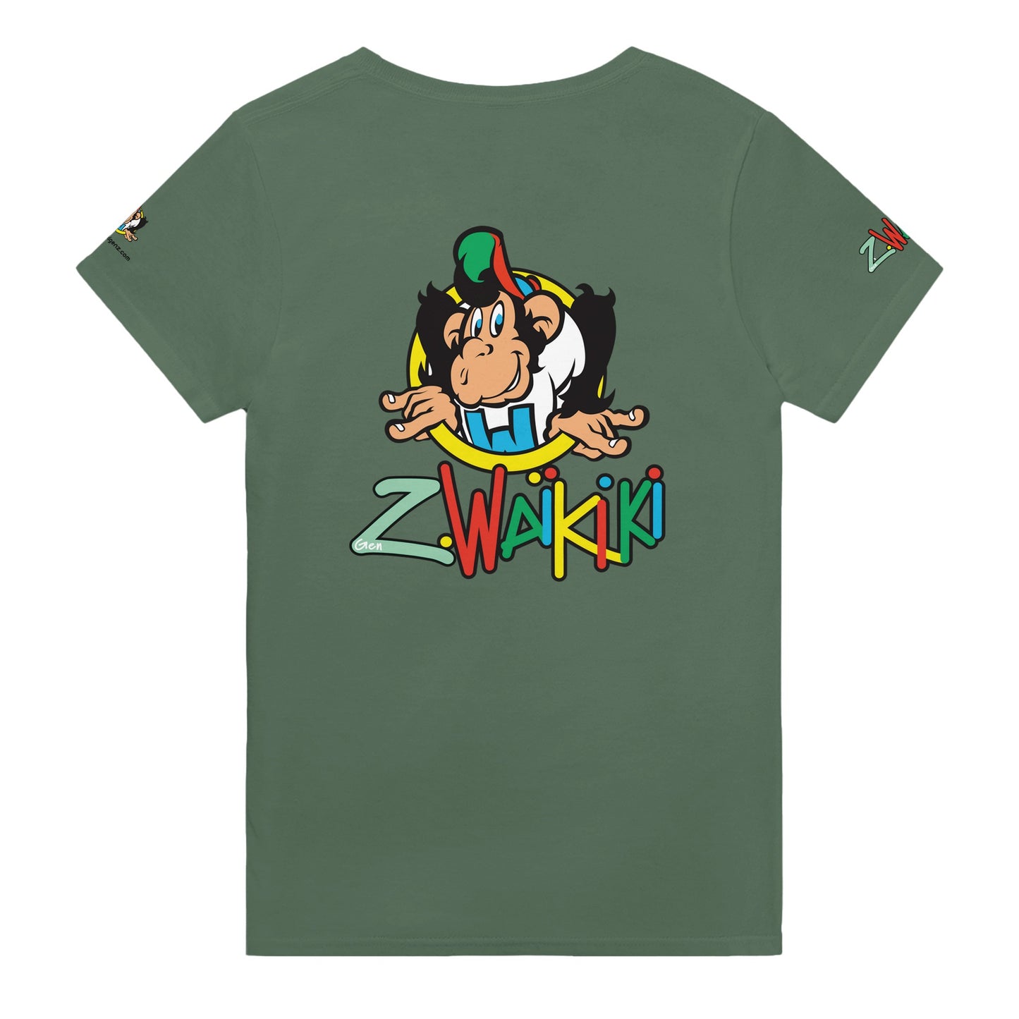 t-shirt waikiki gen z t shirt revival coupe classique vintage logo marque poitrine dos manches comme a lepoque singe vintage y2k années 90