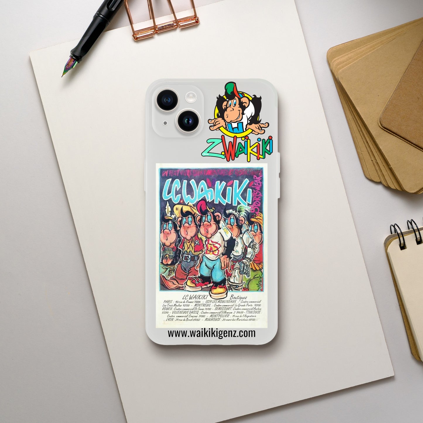 pièce waikiki gen z coque telephone flexicase singe vintage y2k années 90