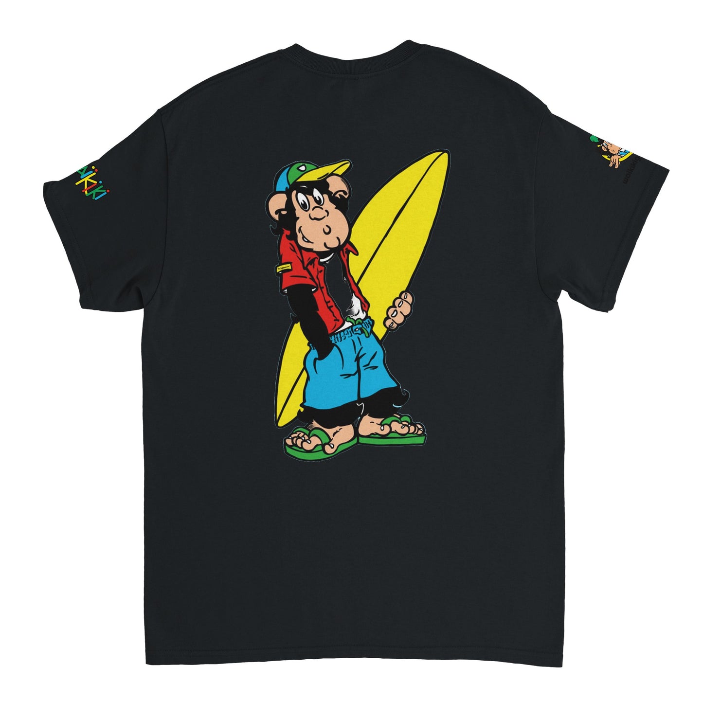 t-shirt waikiki gen z t shirt revival surfer unisexe heavyweight vintage 90s y2k logo marque dos poitrine et manches 100 coton made in france 1 singe vintage y2k années 90