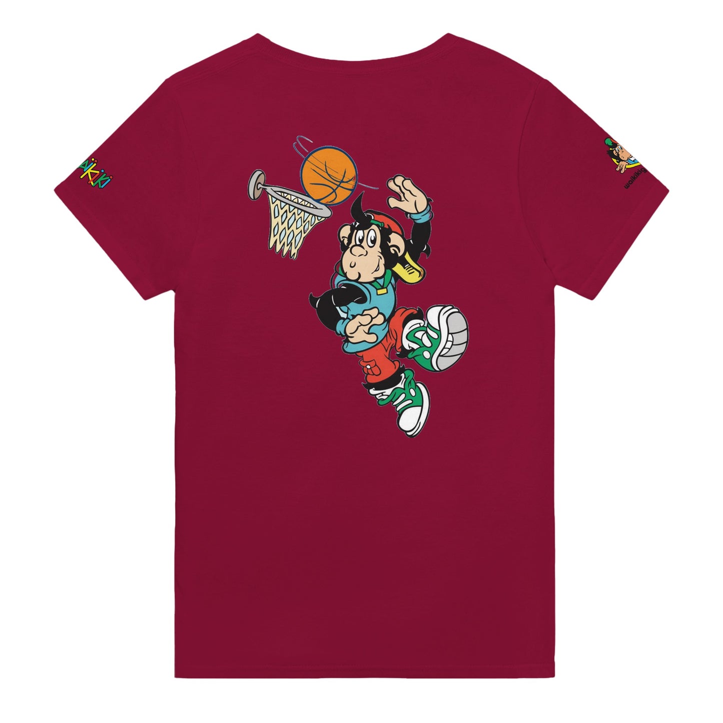t-shirt waikiki gen z t shirt revival basketter unisexe heavyweight vintage 90s y2k logo marque dos poitrine et manches 100 coton made in france 2 singe vintage y2k années 90