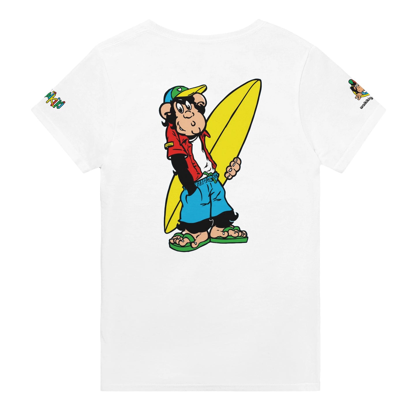 t-shirt waikiki gen z t shirt revival surfer unisexe heavyweight vintage 90s y2k logo marque dos poitrine et manches 100 coton made in france 1 singe vintage y2k années 90