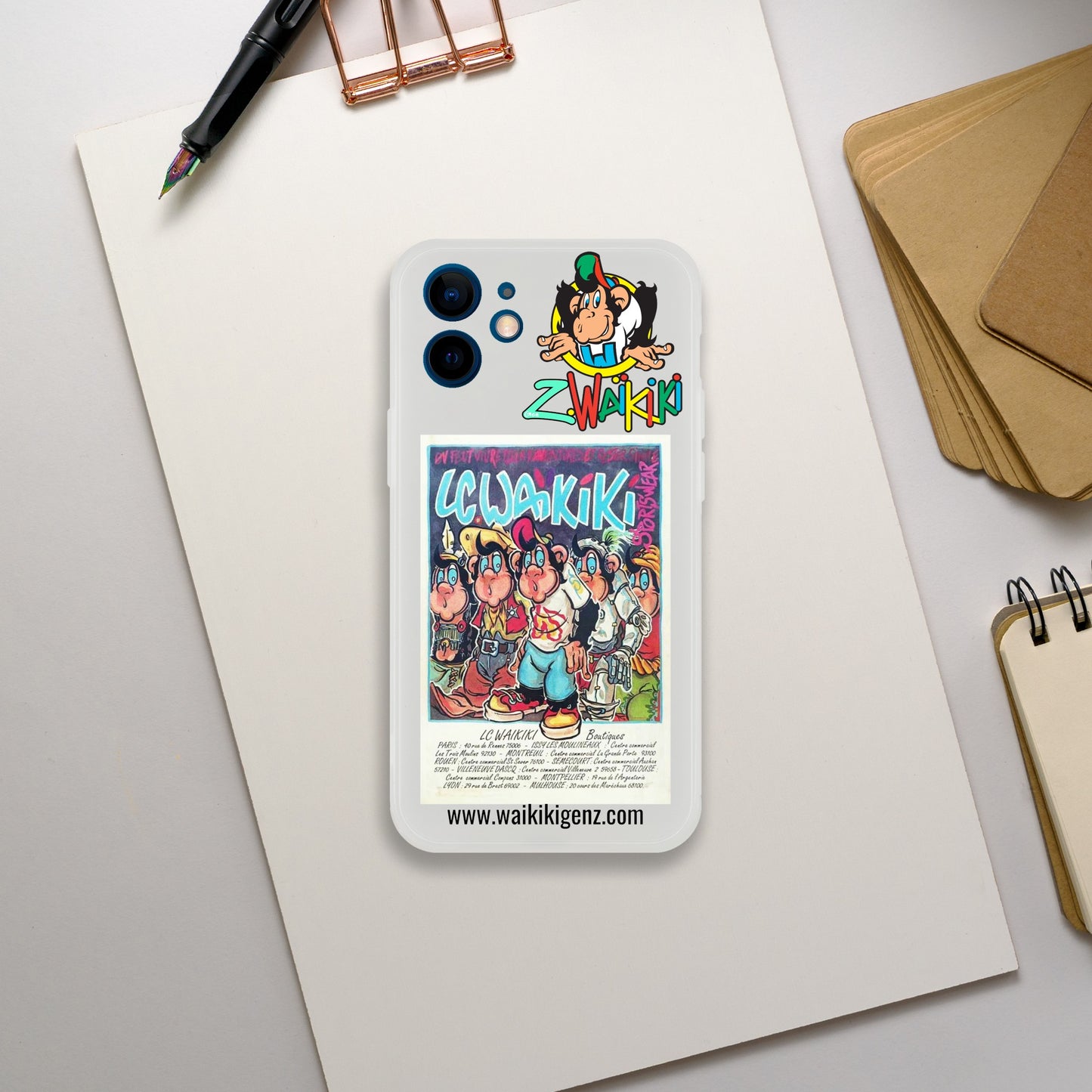 pièce waikiki gen z coque telephone flexicase singe vintage y2k années 90