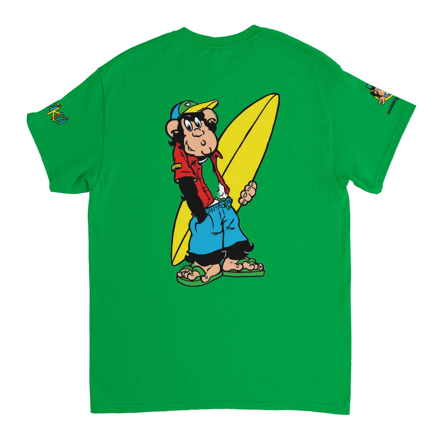 t-shirt waikiki gen z t shirt revival surfer unisexe heavyweight vintage 90s y2k logo marque dos poitrine et manches 100 coton made in france 1 singe vintage y2k années 90