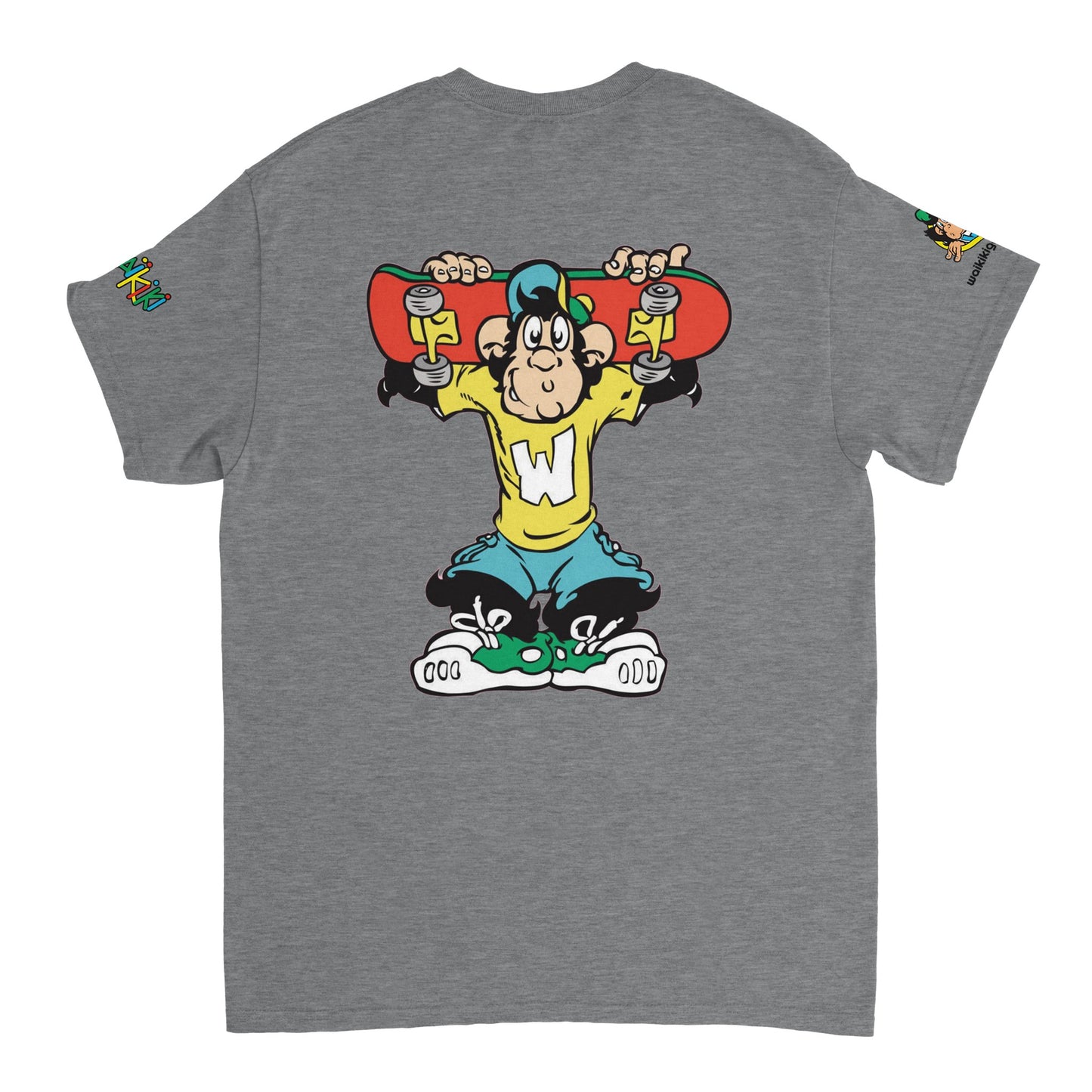 t-shirt waikiki gen z t shirt revival sk8ter unisexe heavyweight vintage 90s y2k logo marque dos poitrine et manches 100 coton made in france 1 singe vintage y2k années 90