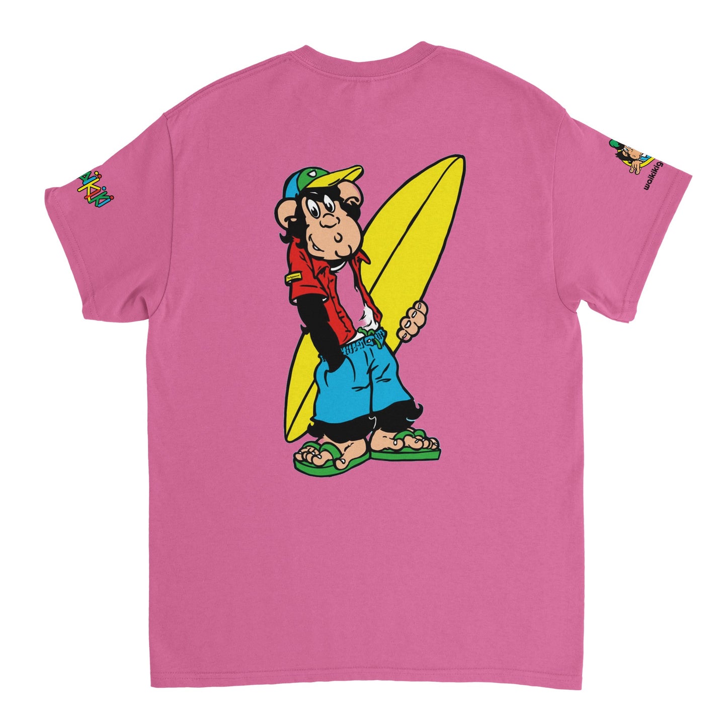 t-shirt waikiki gen z t shirt revival surfer unisexe heavyweight vintage 90s y2k logo marque dos poitrine et manches 100 coton made in france 1 singe vintage y2k années 90
