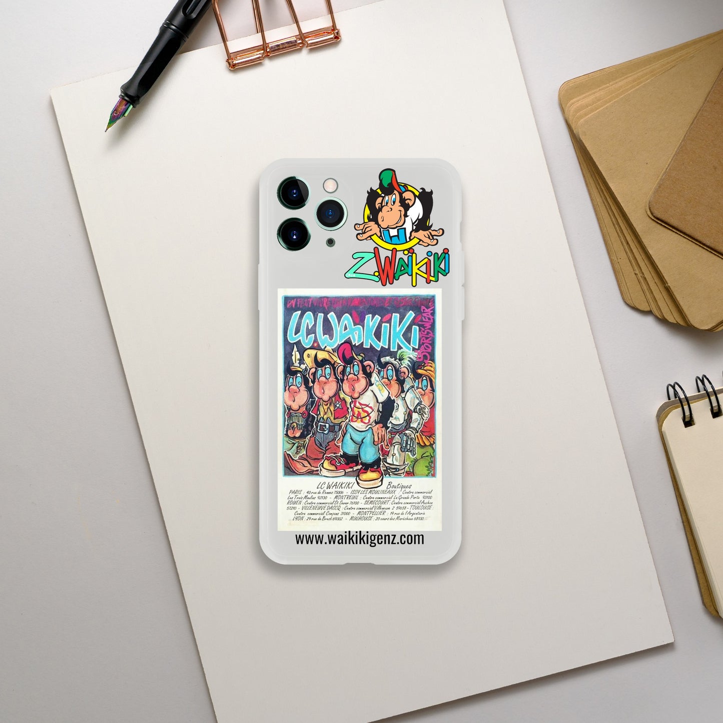 pièce waikiki gen z coque telephone flexicase singe vintage y2k années 90