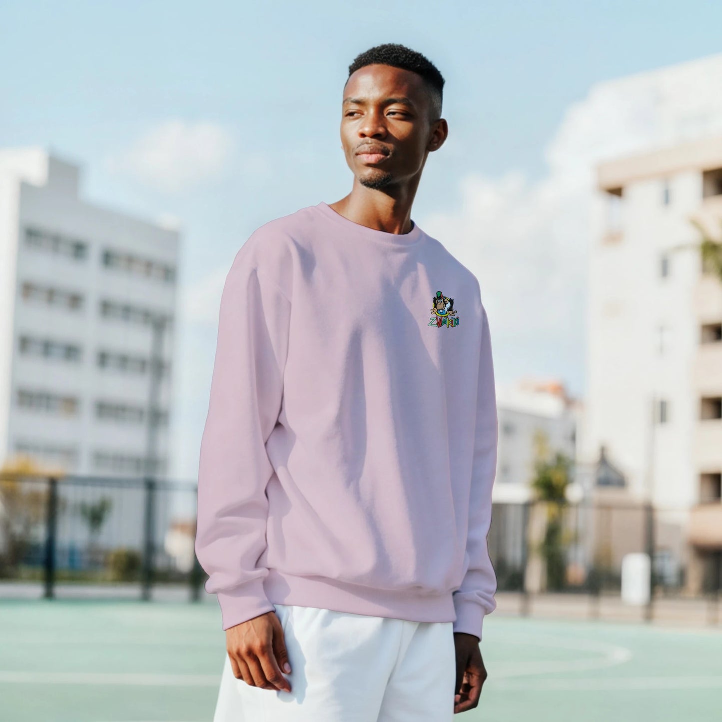 sweat waikiki gen z sweatshirt unisex logo marque poitrine et dos singe vintage y2k années 90