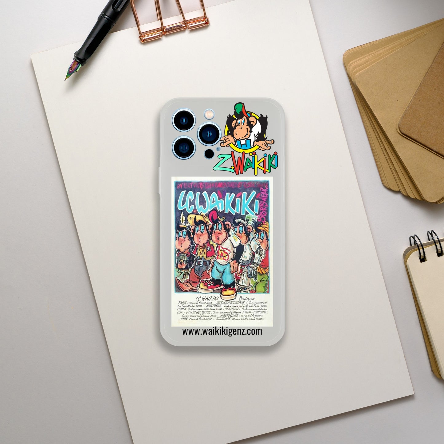 pièce waikiki gen z coque telephone flexicase singe vintage y2k années 90