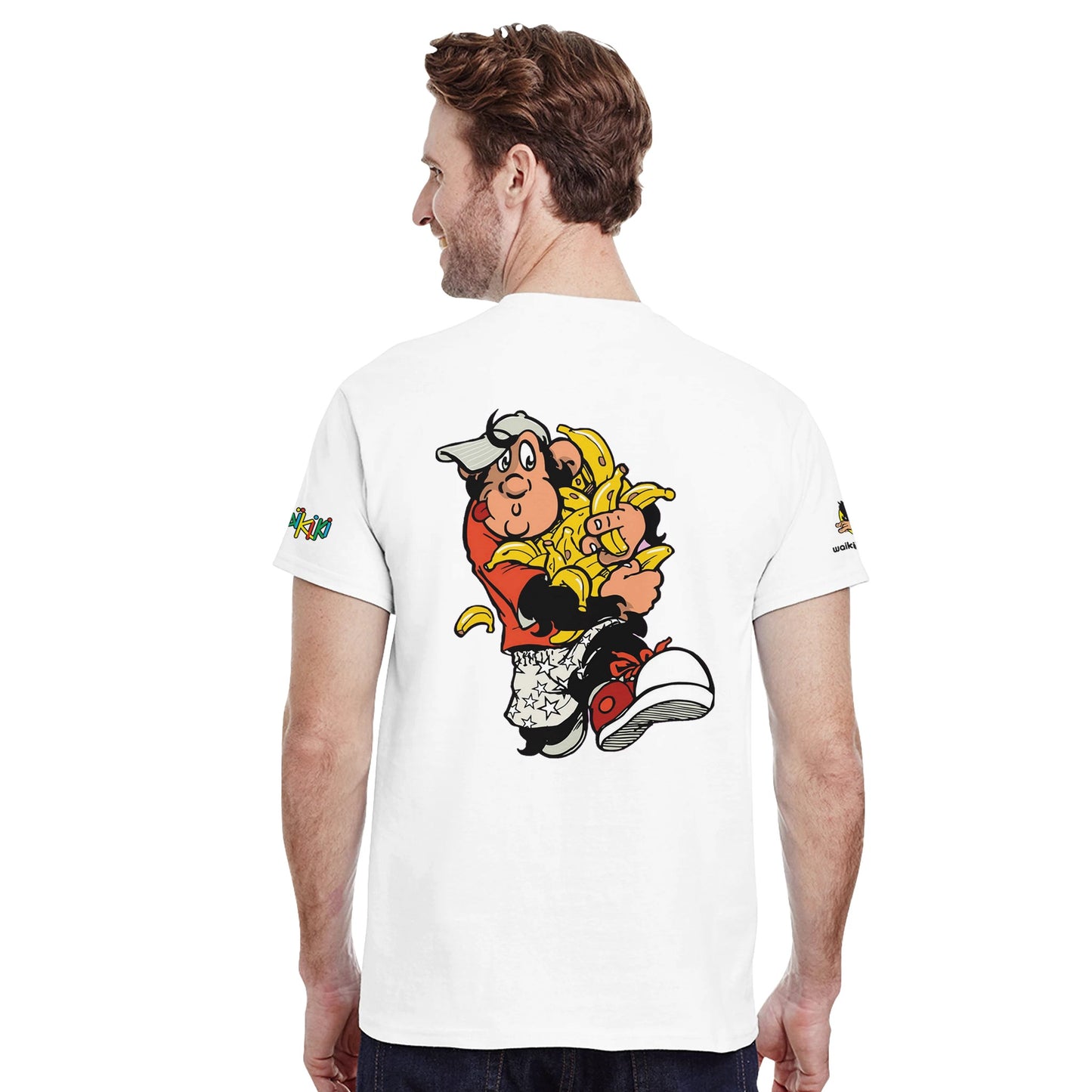 t-shirt waikiki gen z t shirt revival bananas unisexe heavyweight vintage 90s y2k logo marque dos poitrine et manches 100 coton made in france singe vintage y2k années 90