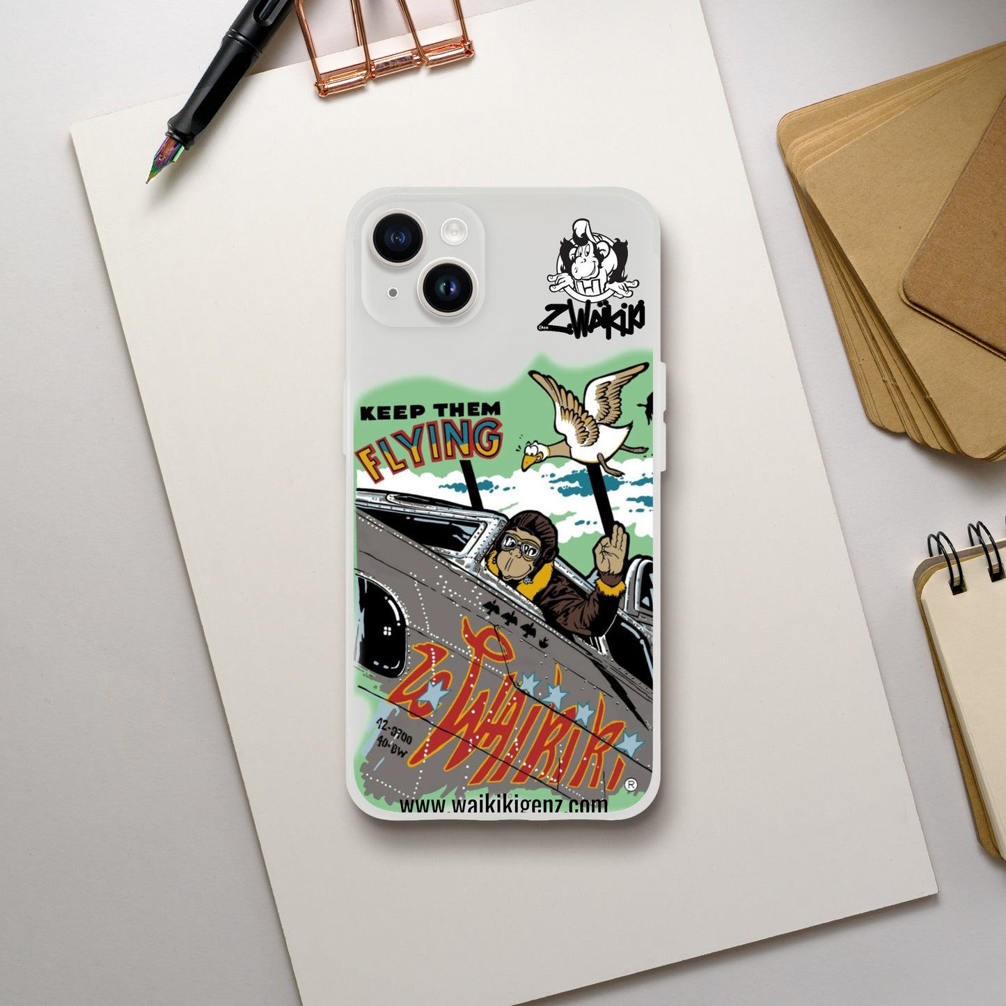 pièce waikiki gen z coque telephone flexicase singe vintage y2k années 90