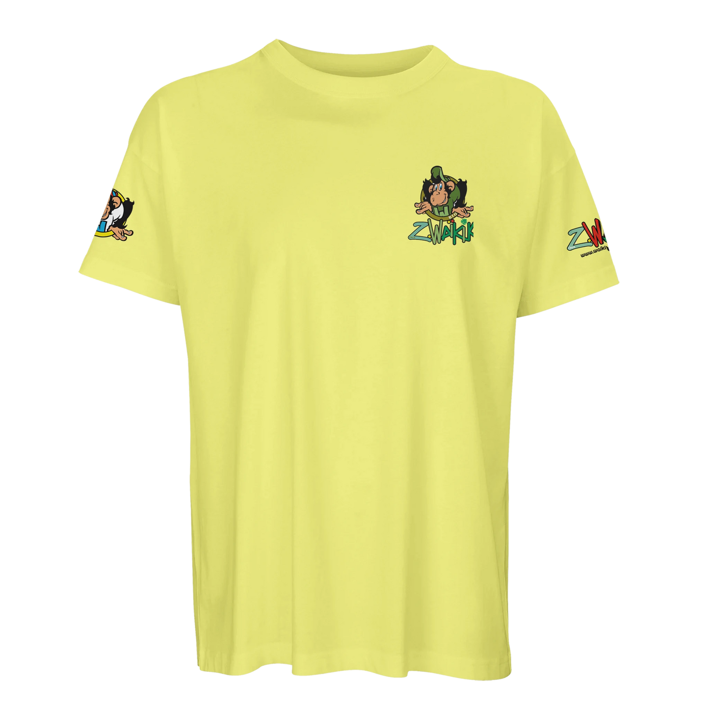 t-shirt waikiki gen z t shirt bio recycle green waikiki unisexe heavyweight vintage 90s y2k logo marque dos poitrine et manches 100 coton bio recycle made in france singe vintage y2k années 90