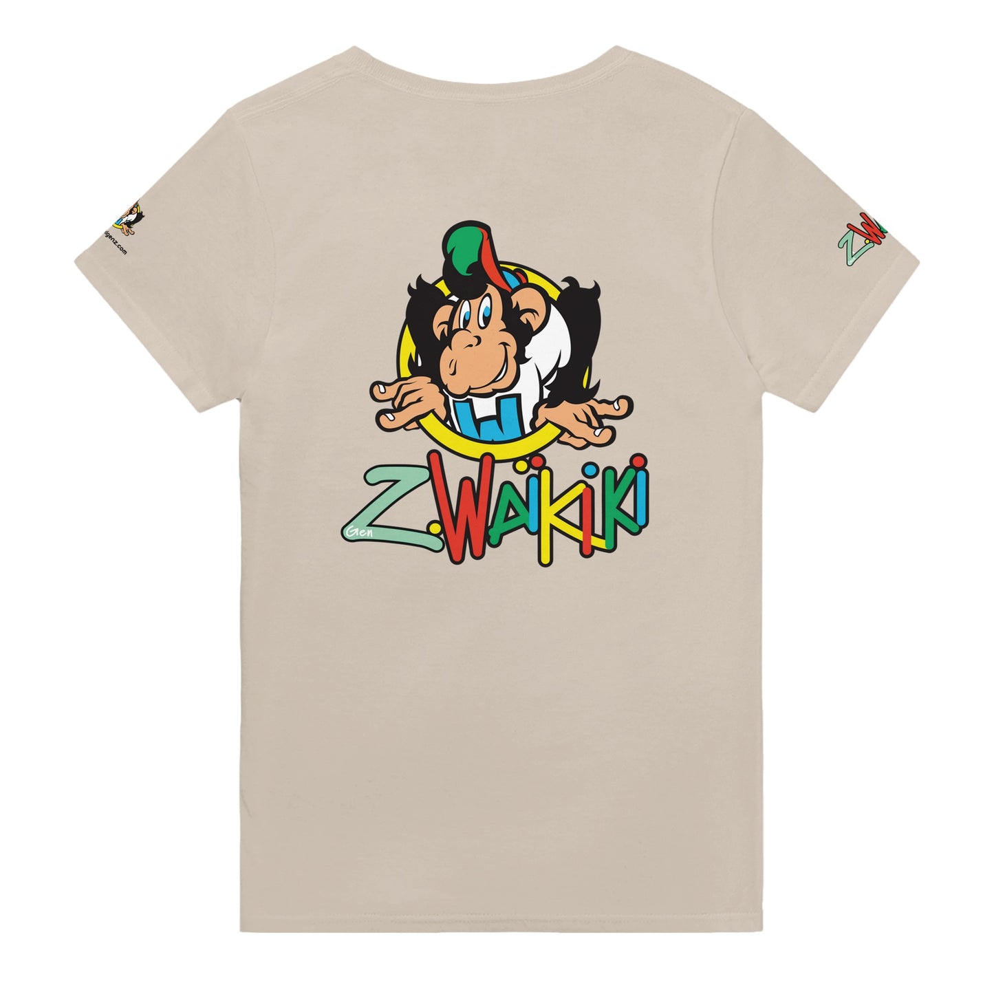 t-shirt waikiki gen z t shirt revival coupe classique vintage logo marque poitrine dos manches comme a lepoque singe vintage y2k années 90
